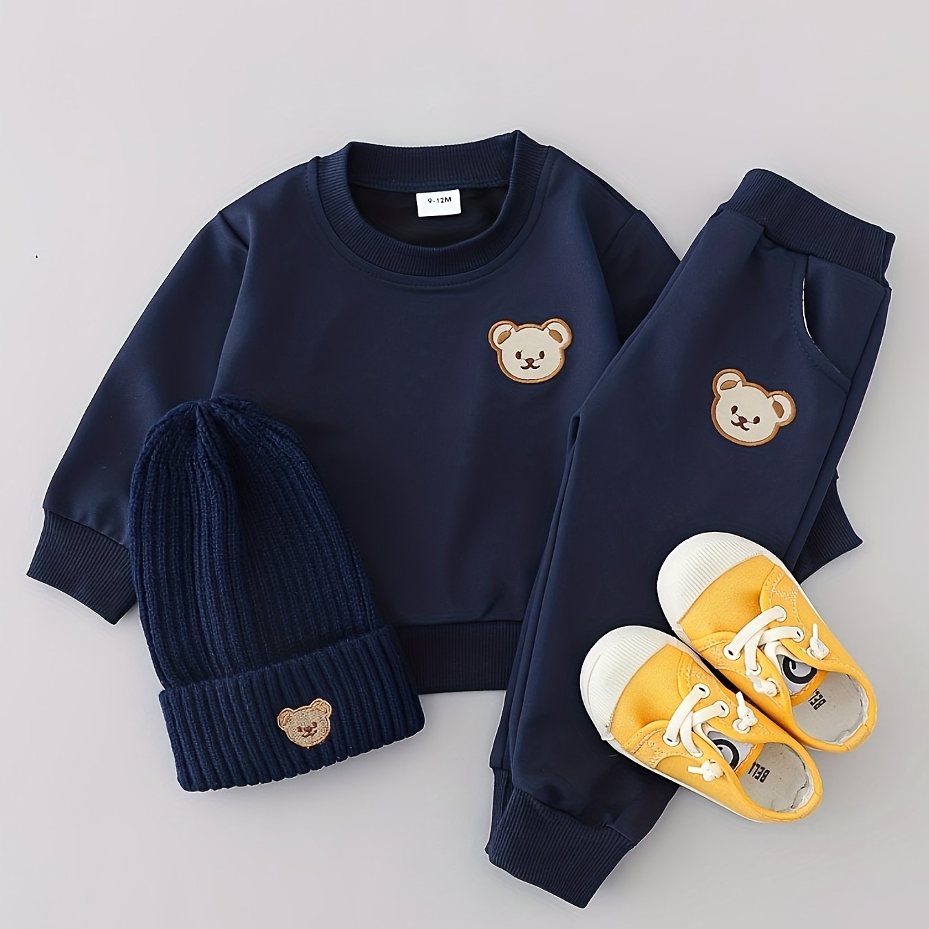Children's Spring/autumn Cartoon Bear Long Sleeve And Pants Set, Perfect For Outdoor,boys And Girls Clothes