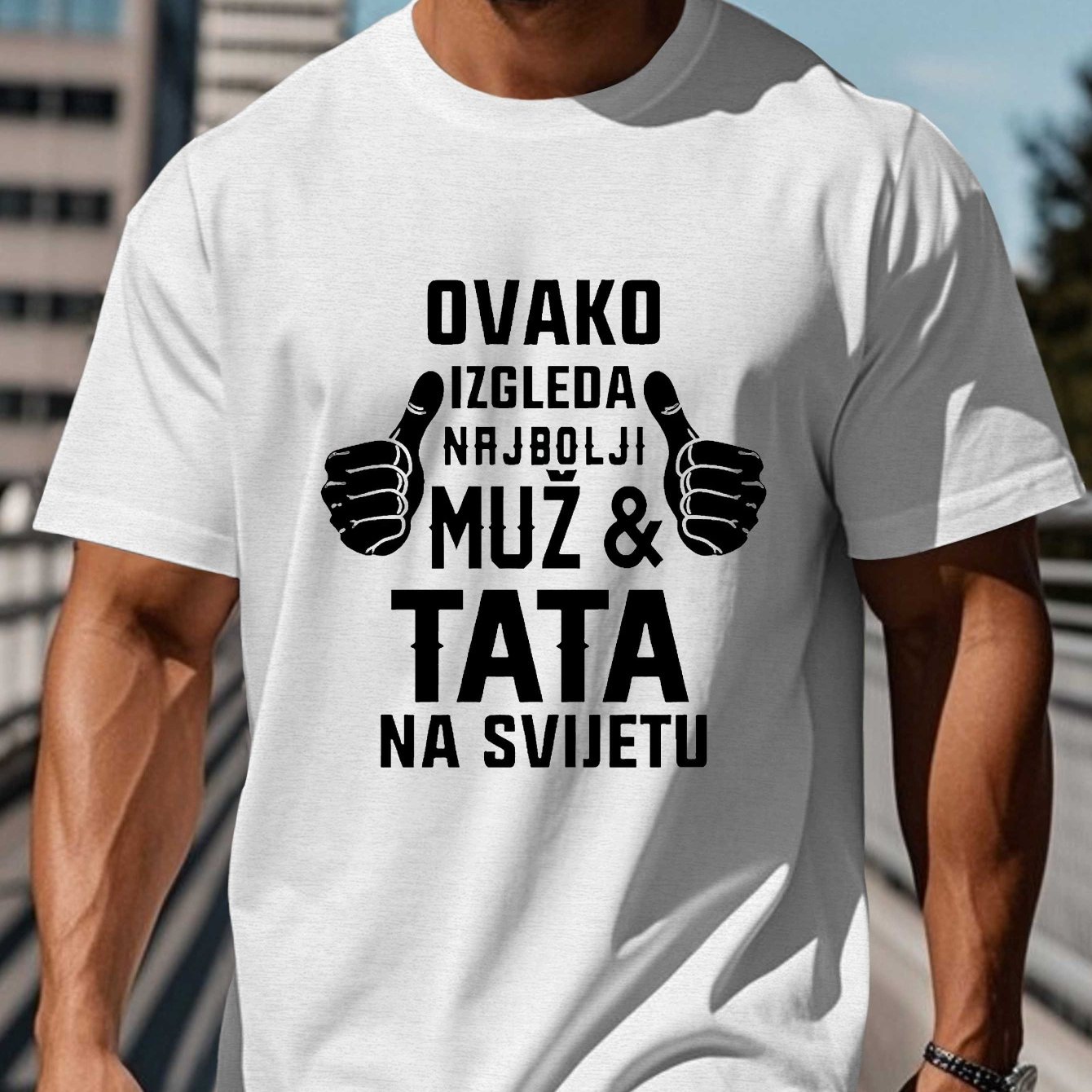 TEMU Men's Short Sleeve T-shirt For Father's Day Fun - Summer Top In Croatian Style