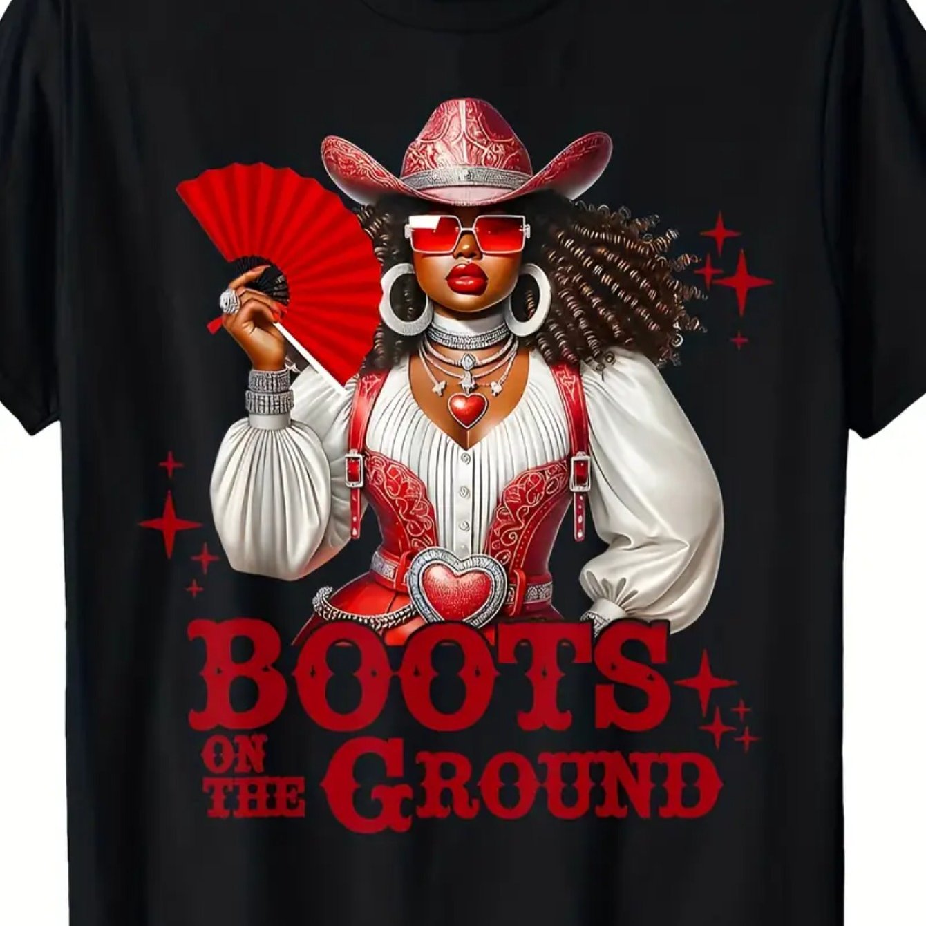 Men's & Women's 100% Cotton Western Cowgirl Boots & Hat Print T-shirt - "" Slogan, Short Sleeve Round Neck Casual Tee For Halloween, Christmas, Birthday Gifts, Country Music Events ()