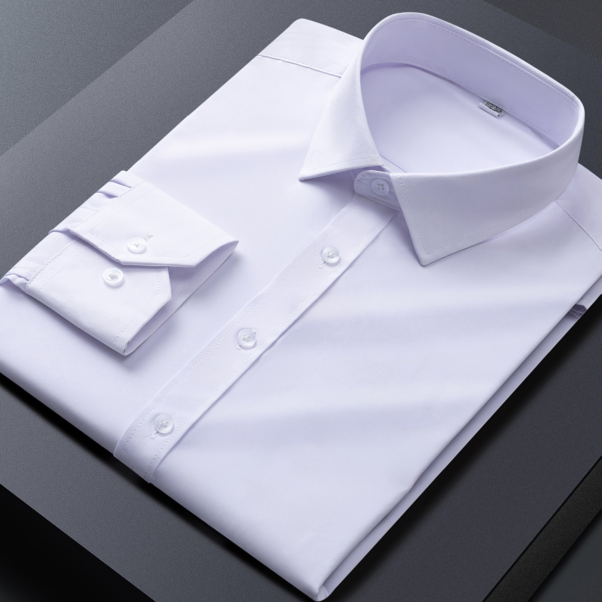 TEMU Men's Semi-formal Button Up Long Sleeve Shirt For Spring Summer Business