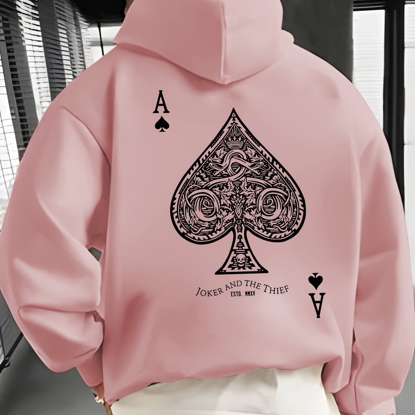 TEMU Card A Pattern Hooded Sweatshirt