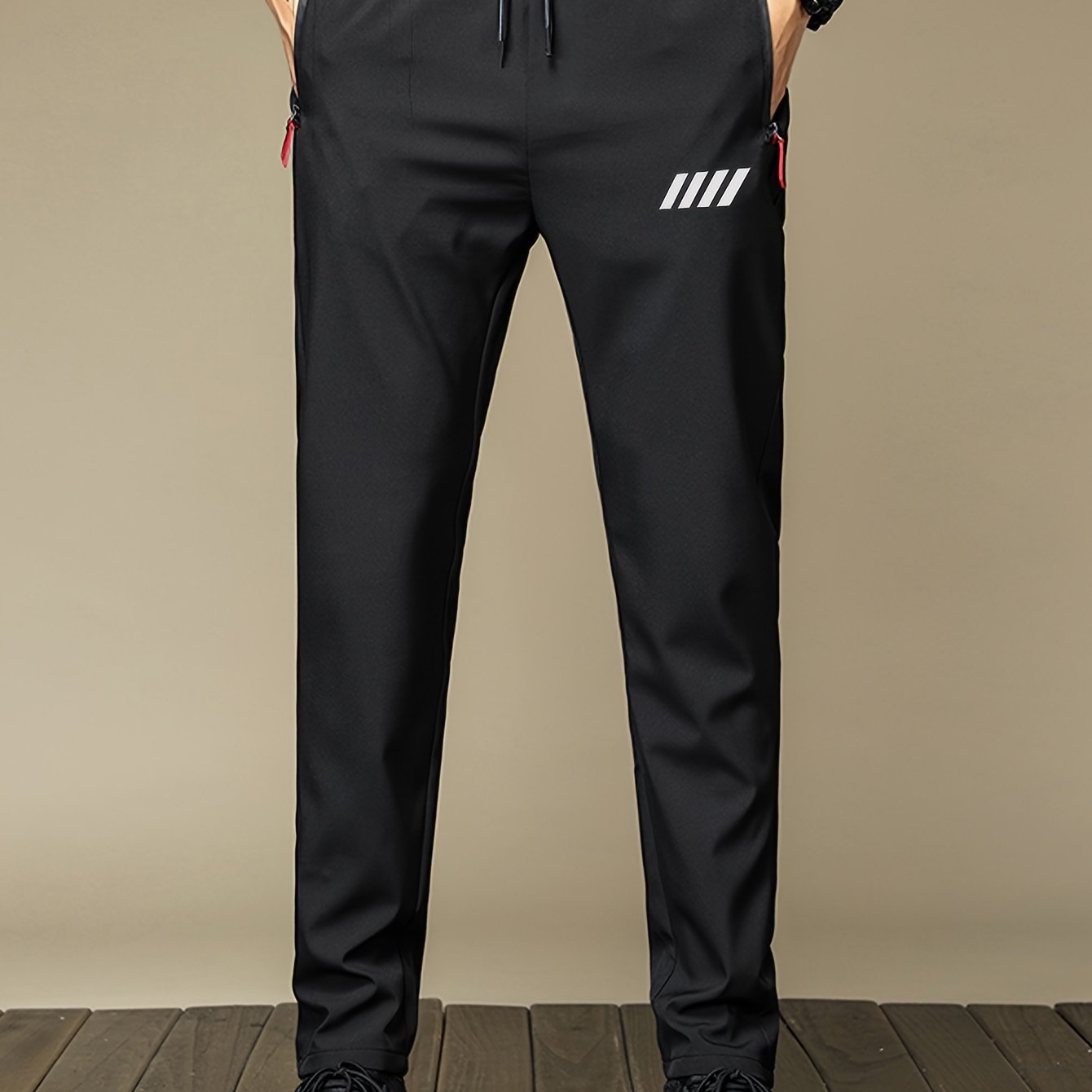 E-shop Herren-Sport-Hose in Unifarben, Leicht Bequem mit Reißverschlusstaschen – Vielseitig für Freizeit, Ideales Geschenk für Männer, 100% , als