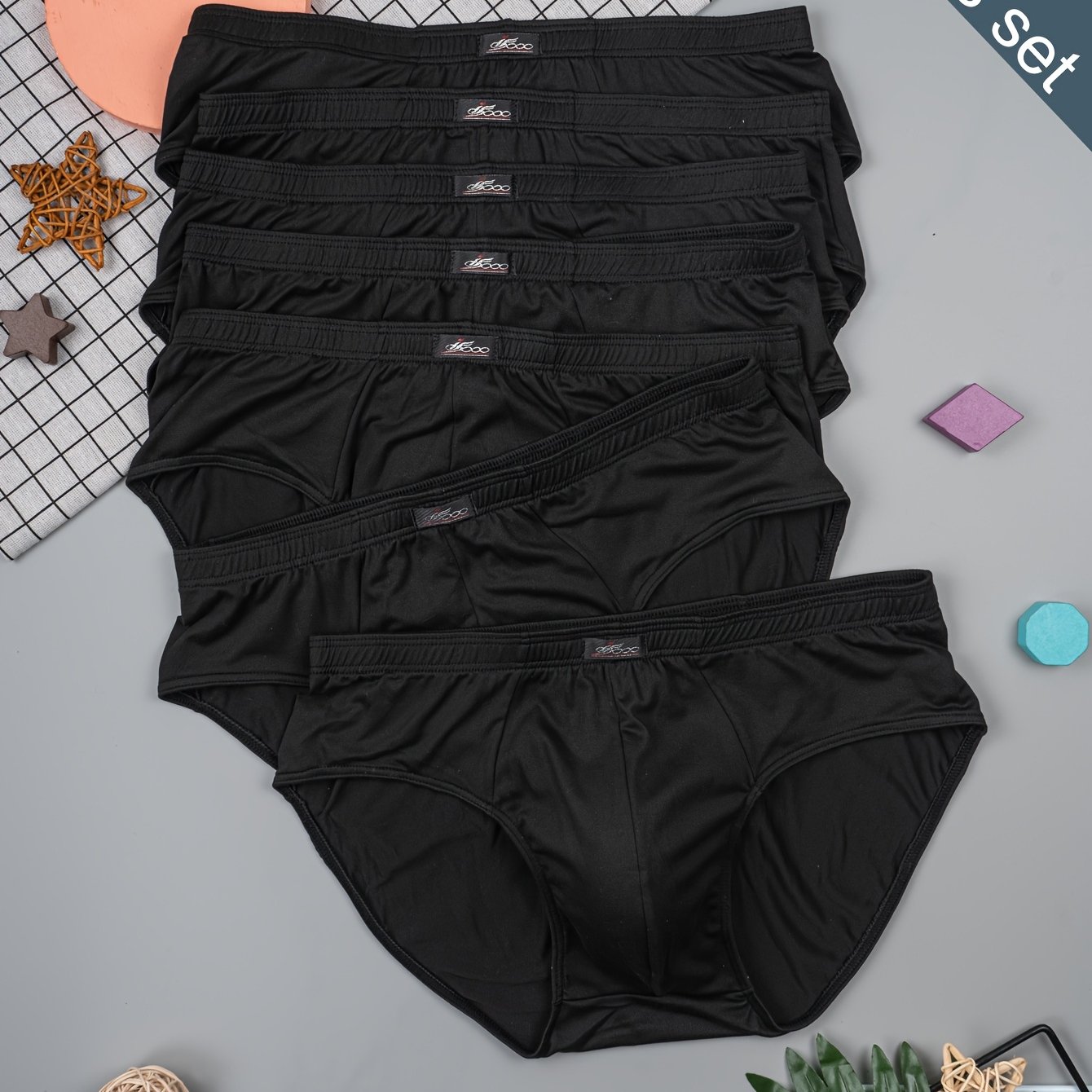 7pcs Solid Color Breathable Comfortable Triangle Briefs Men's Soft High Elastic Triangle Briefs Men Can Wear Moisture Wicking Triangle Briefs For