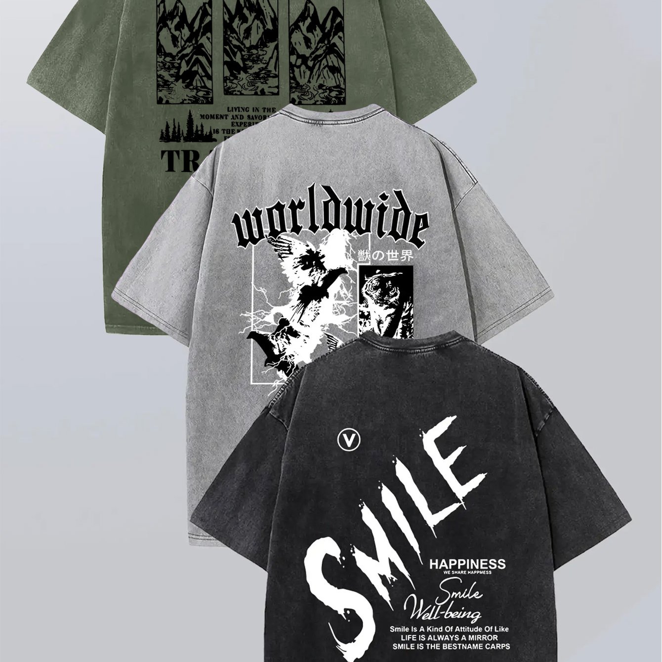 TEMU Men's Summer Casual Short-sleeve T-shirt Made Of Washed, Featuring A Printed Pattern In -piece Set