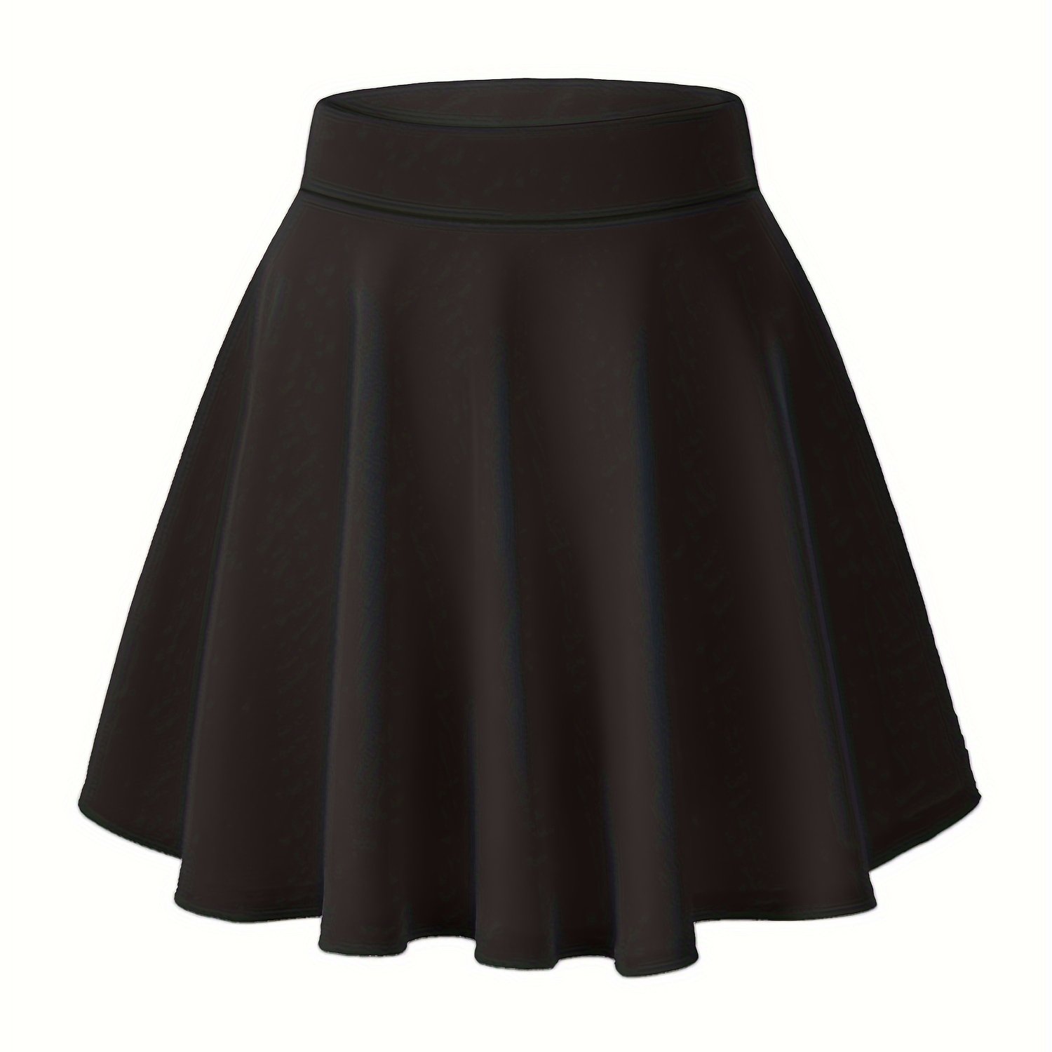 Image of Girls' Short Skirt With Gusset Anti-sheer Casual Mini High-elastic Pleated Trumpet Solid Color Roller Skirt For Girls Ages 4-13 Years Old, Older Children