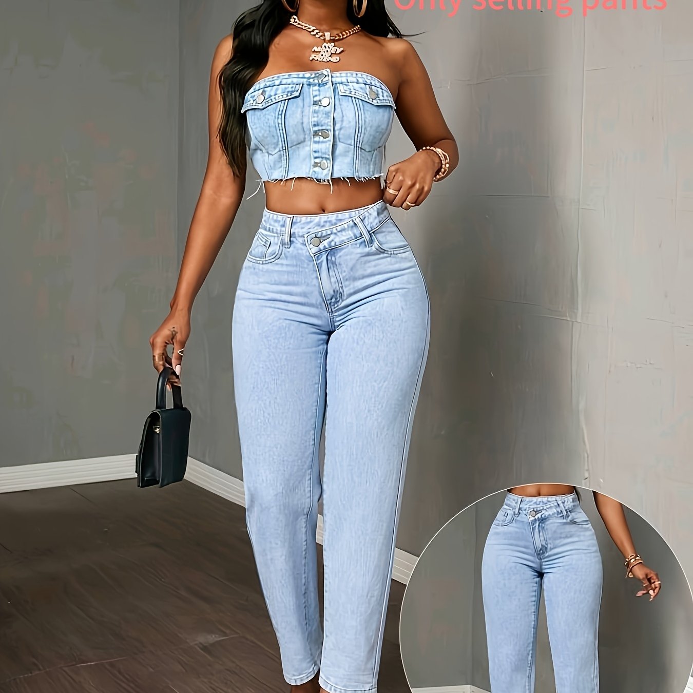 Women's Straight-leg Wide-leg Light-colored Stretch Fashion Casual Jeans