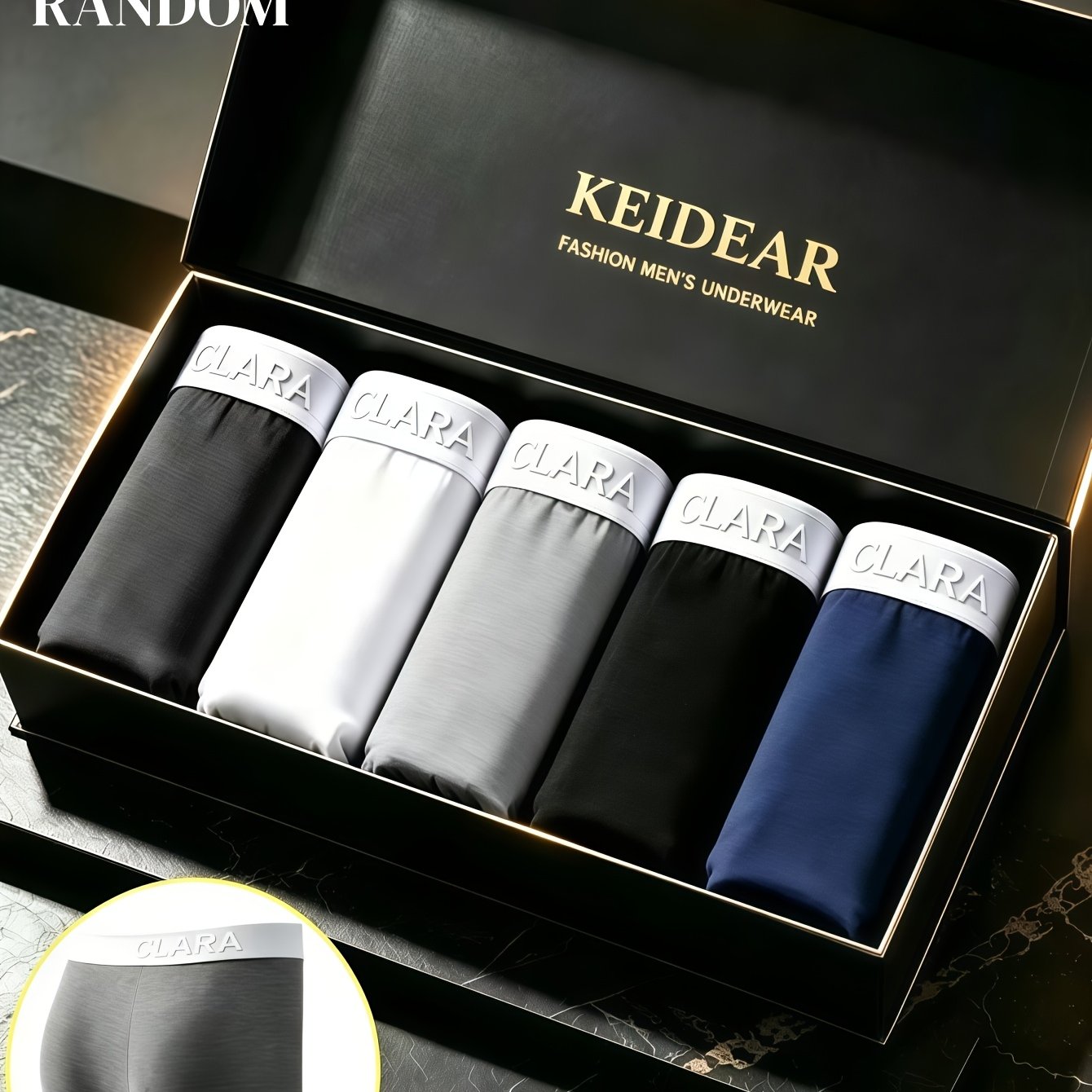 TEMU [KEIDEAR] 3pcs Boxers pour hommes de couleurs aléatoires, Sous-vêtements pour garçons de couleurs aléatoires, Shorts pour hommes, Sous-vêtements