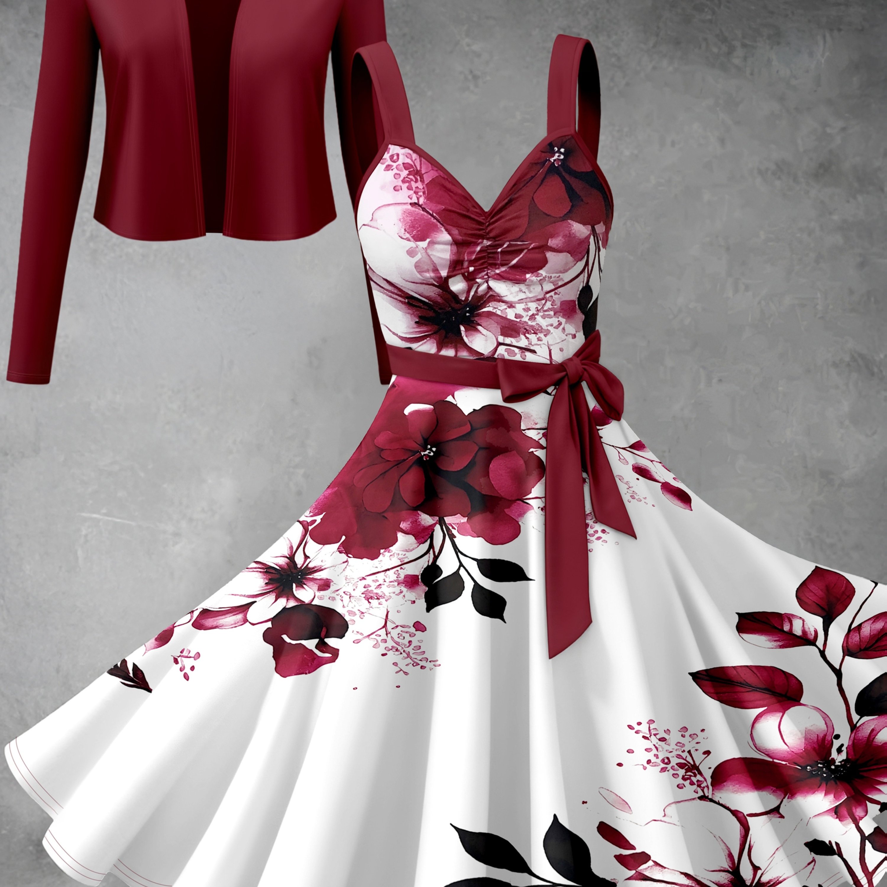 E-shop Damen-Mode-Rock-Set, einfarbiges schlichtes langärmelliges Hemd mit langem Rock mit Taillenabschluss, 2-teiliges Set, elegant anmutig