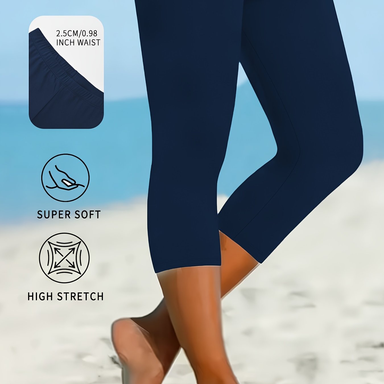 TEMU Pantalons Capri Super pour Femmes, Pyjama Haute Élasticité Non Transparent