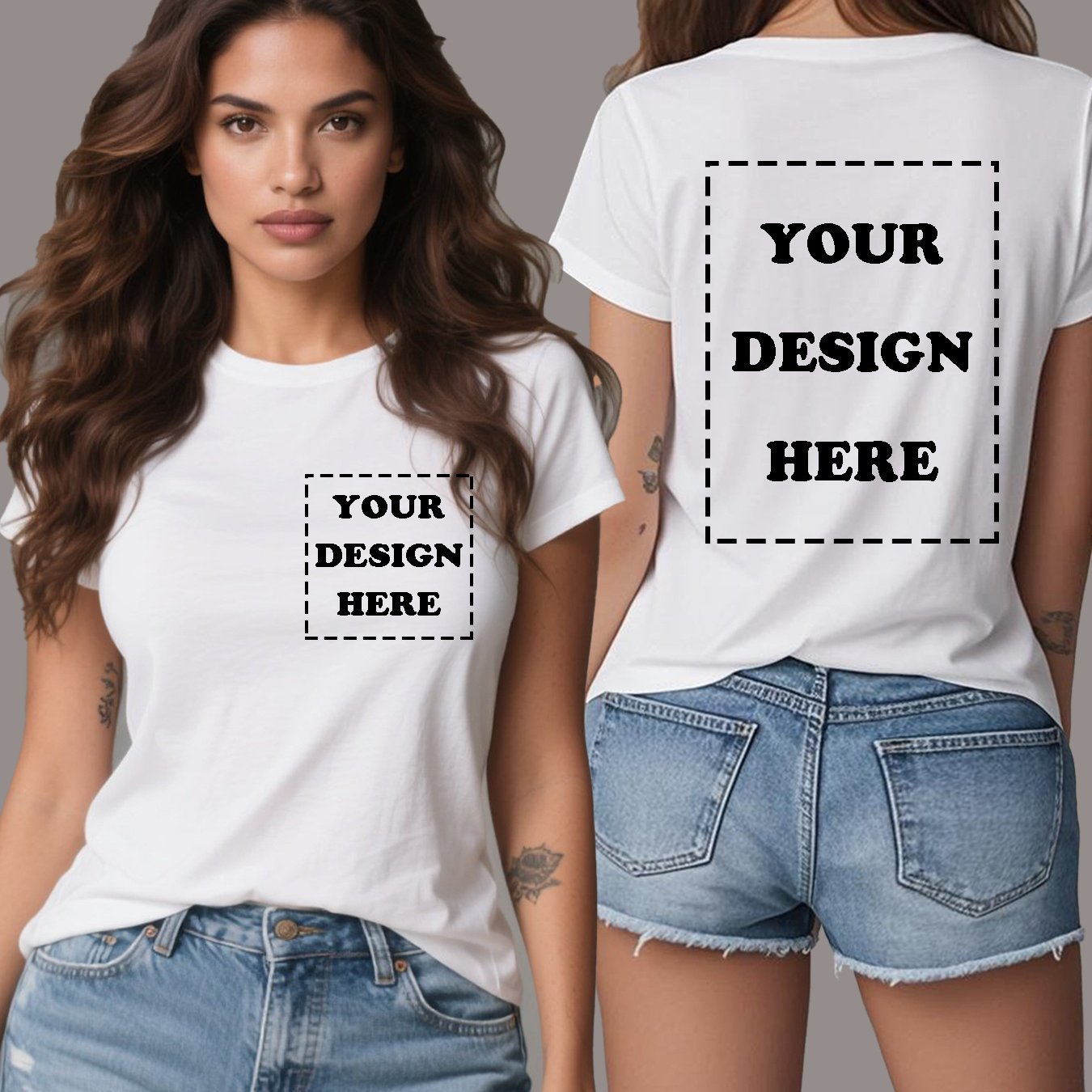 TEMU Japan-korea Special - Women's Custom T-shirt - Casual And Comfortable, Fashionable Trend, Customizable Front And - Personalized T-shirt -