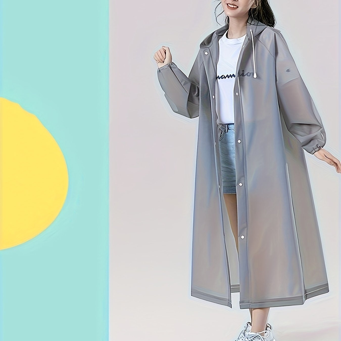 TEMU 1pc Thickened Adult High Quality Jacket, Windproof, Eva Thickened, Full Body, One-piece, Travel, Outdoor, Cycling, Portable, Hiking, Women's