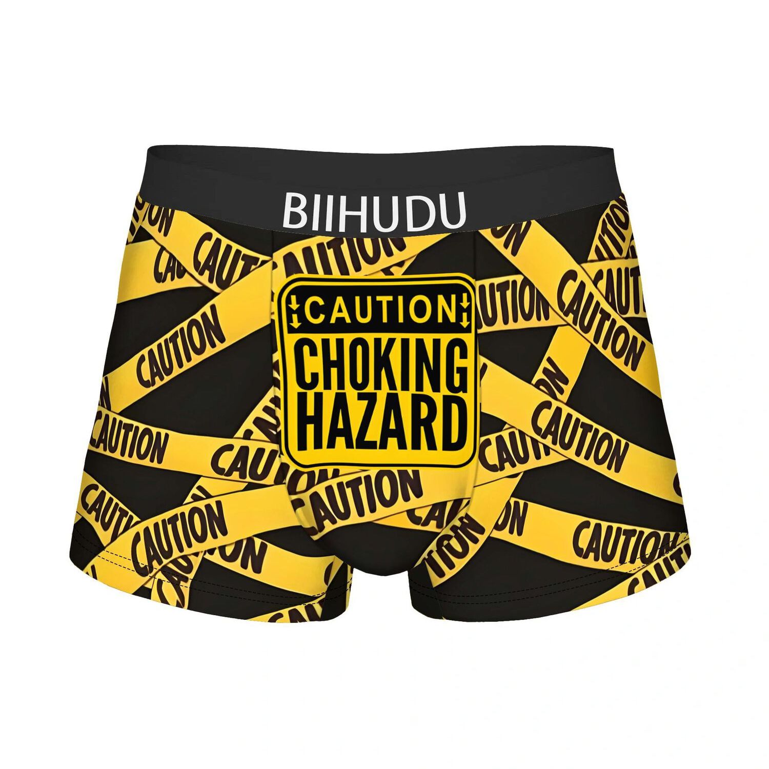 TEMU 2d Print Design Caution Pattern Printed Men's Underpants Shorts Breathable Underwear