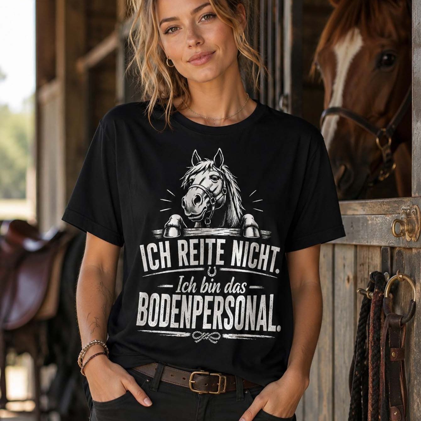 Image of 't Ride I Am Crew Horse Graphic Women Loose T-shirt Casual Short Sleeve Stable Riding Tee Festival Gift