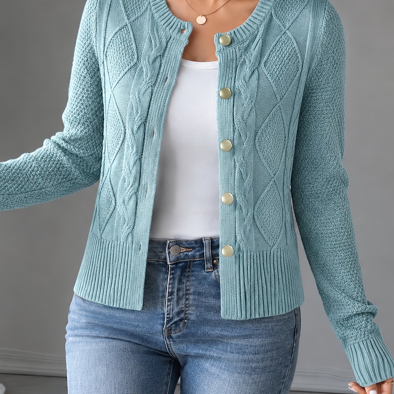 TEMU Women's Clothing, Spring Autumn Early Winter Short Jacket, Button-up Cardigan
