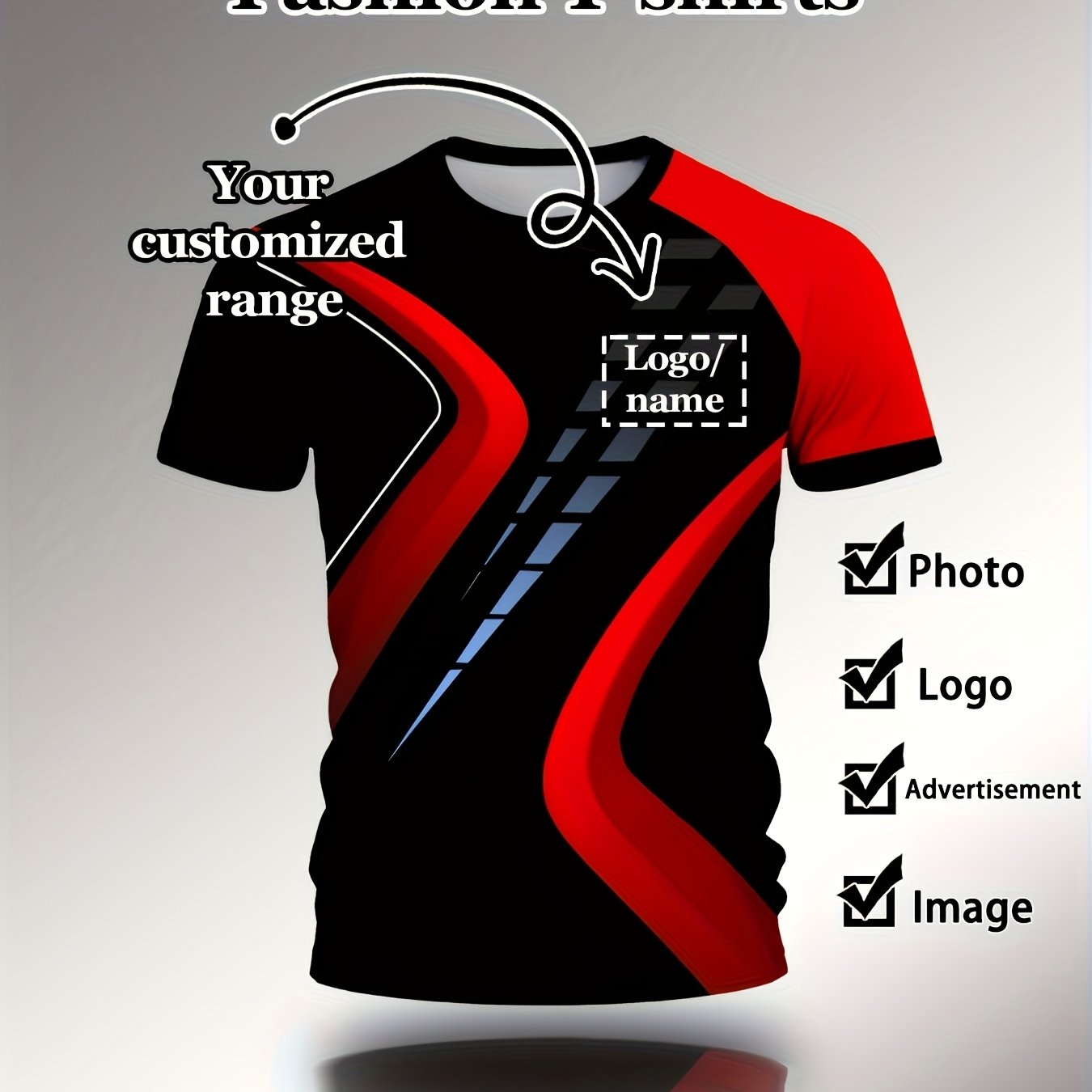 TEMU 1 Custom Men's T-shirt With Diy Printed Design, Fashionable Short-sleeved Tee, Ideal For Summer Outdoor Activities, Personalized Style, Suitable
