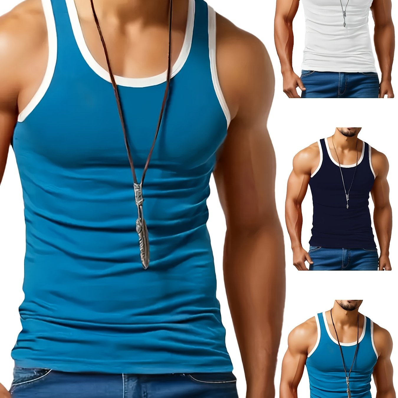 Men's Casual Comfortable Tank Top 3pcs