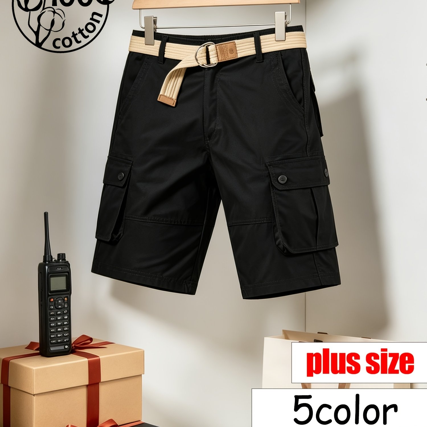 Image of [5 Colors ] 1pc Men's Stretch Tactical Style Cargo Shorts, Breathable & Durable Shorts, Multi-pocket Functional Work Shorts, Summer Casual Shorts For Fishing, Sports And Workout., Plus Size