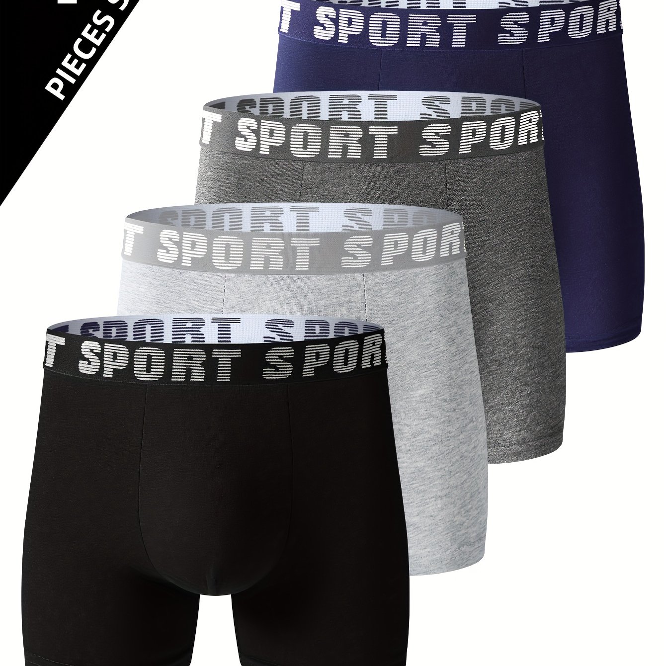 TEMU A Pack Of 4 Men' Fitness Briefs, Breathable And Comfortable Long Pants, Stylish And Simple Men's Underwear With Sizes: Xs, S, M, L, Xl, Xxl