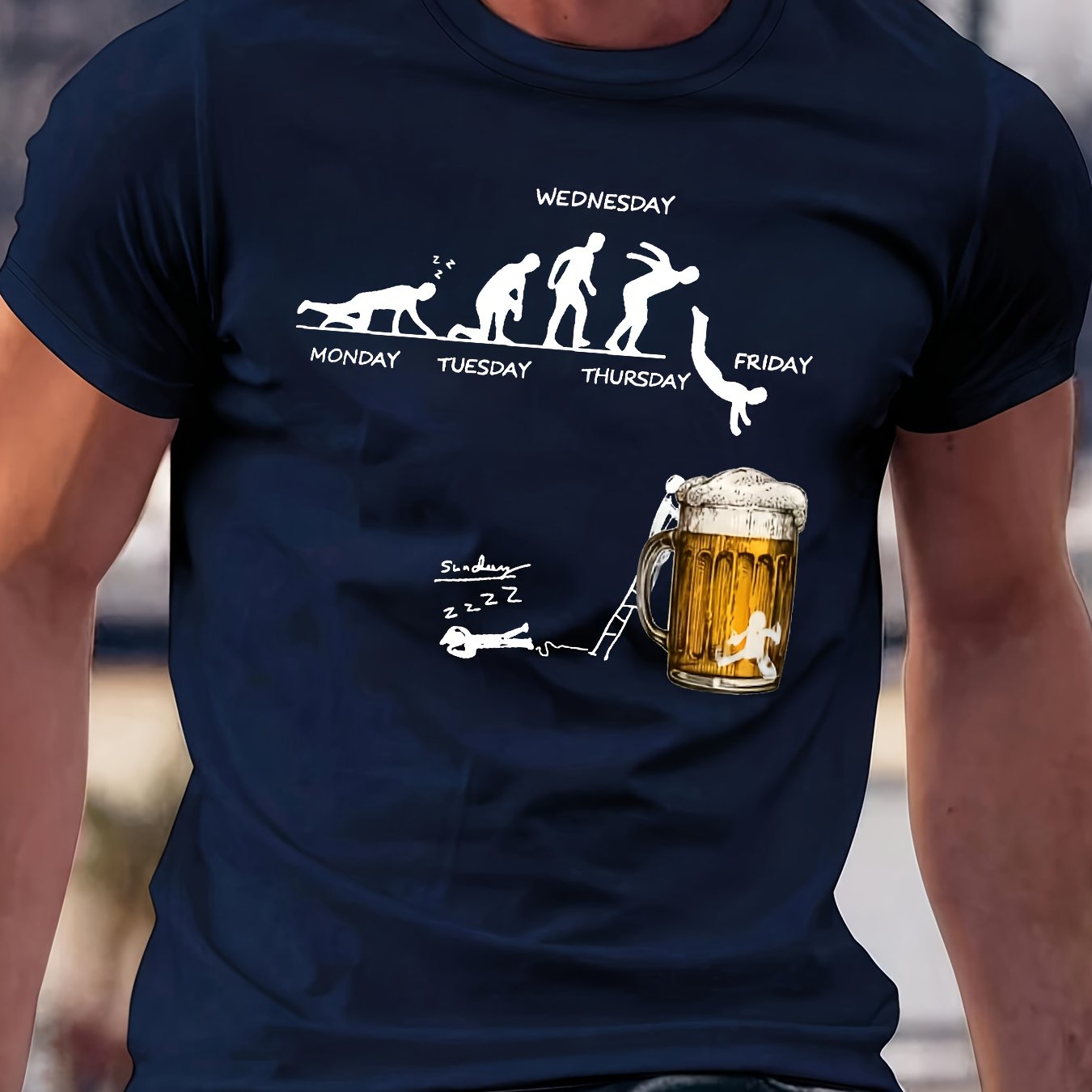 Men's 180g 100% Casual T-shirt, Plus Size