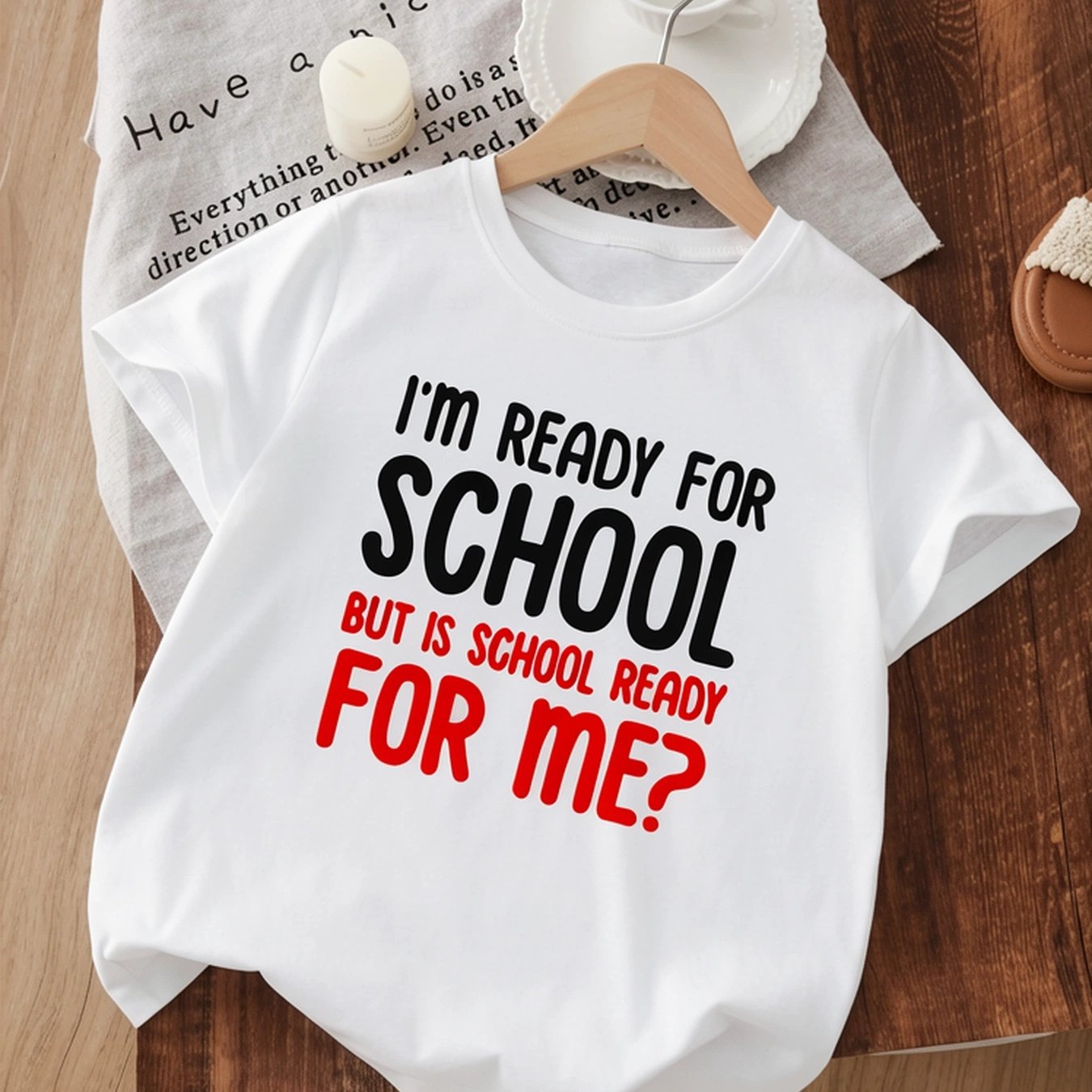Image of Boys' Pure T-shirt, For School And For Me? Fashionable Comfortable Spring Summer Round Neck Top, Ages 1-14 Boys Outdoor And Daily Outing Summer Perfect Outfit