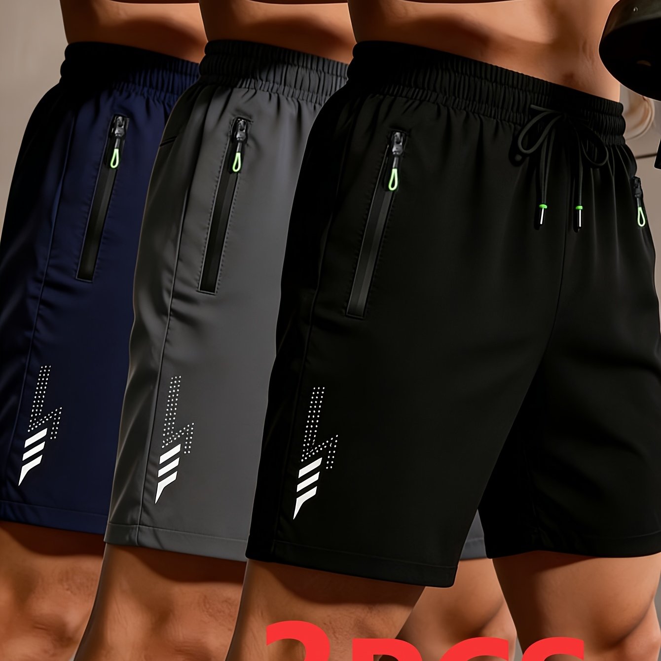 TEMU 3pcs Men's Casual Fashion Sports Lightweight Quick-dry Shorts, Summer Knee-length Pants