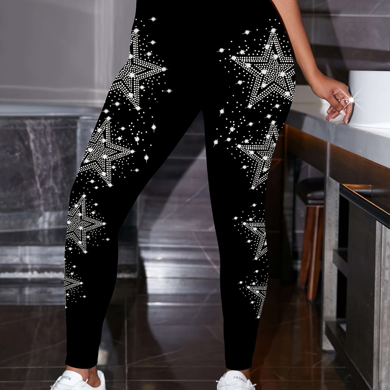 TEMU Women's Star-patterned Leggings - Made From High-quality, , And Comfortable Prints (pants Only)