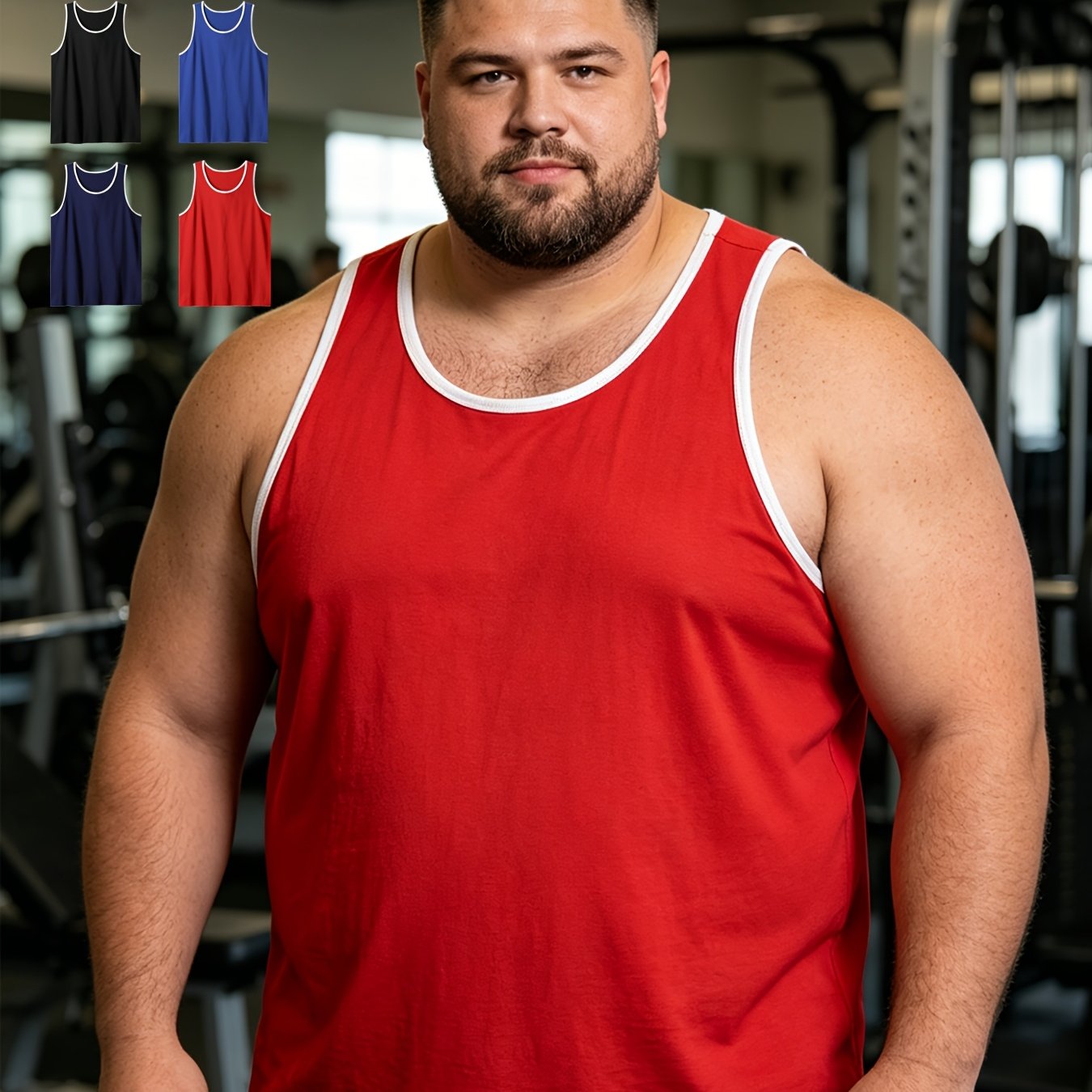 E-shop 4er-Pack Herren Sport Tank Tops in Übergröße mit , Ärmellose Shirts, für Nachtläufe, Fitness, Atmungsaktive Westen