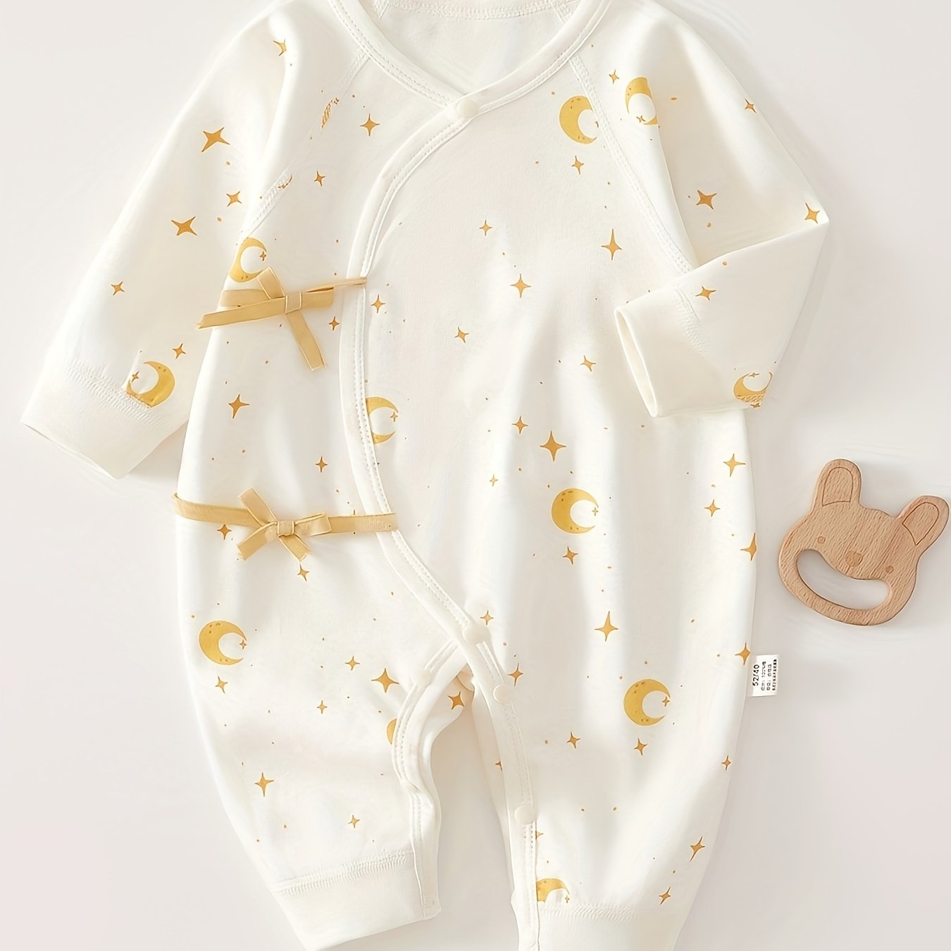 Baby 100% Moon Pattern, Machine Washable Newborn Onesie, Hayi Micro-elastic, Suitable For Children's Gifts, For Outdoor