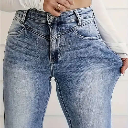 2025 plus size womens straight leg denim pants high stretch quality unique ombre dyeing perfect mothers day thanksgiving gift for elegant style