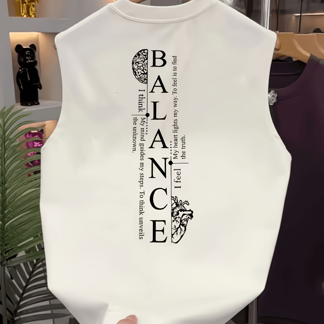 TEMU Men's Fashion Basic Knit Print Sleeveless Vest T-shirt Suitable For Outdoor Sports Fitness, Casual Plus Size Loose All-match Camisole Vest Top