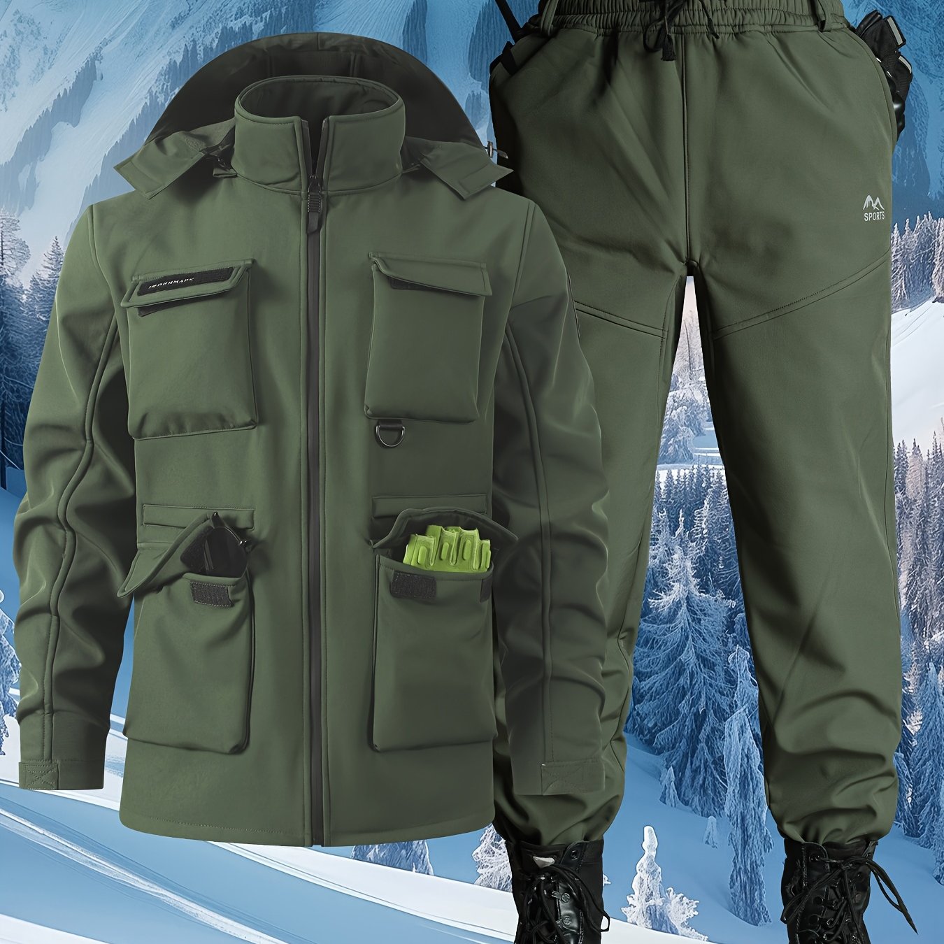 2pcs Outdoor Casual Windbreaker Set for Autumn/Winter