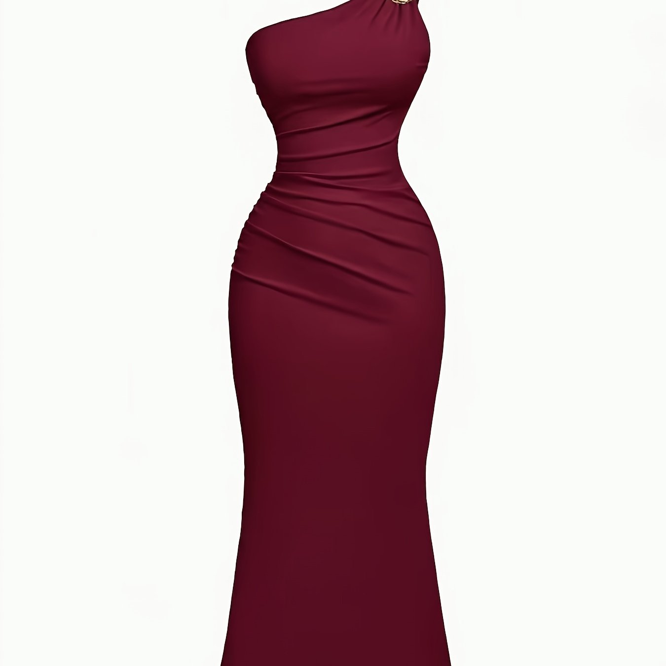TEMU Women's Long Dress With Golden Embellishments, V-neck Pleated Fishtail Dress, Bohemian Style Women's Clothing