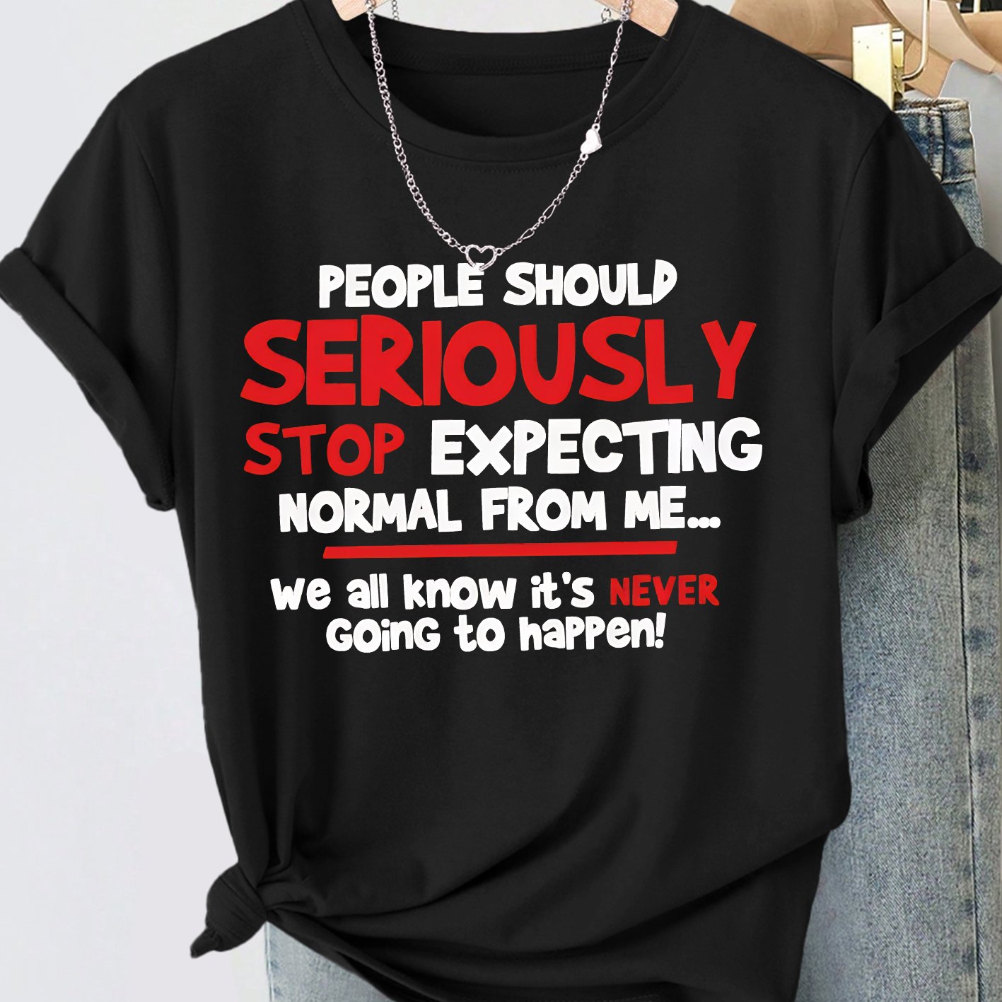 TEMU Plus Size Women's Summer Apparel People Graphic Print T-shirt With Contrasting English Lettering, Crew Neck, Short Sleeves, Cool And , Versatile