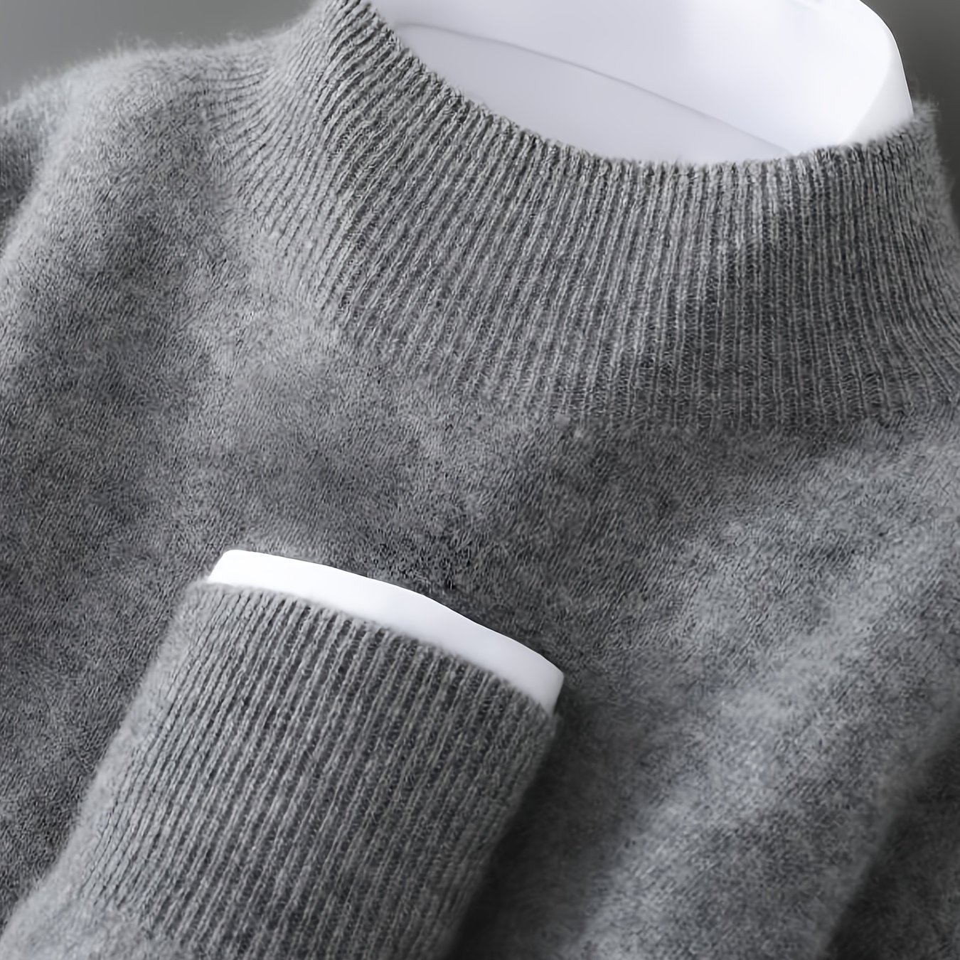 TEMU Men's Thickened Turtleneck Sweater| Suitable For Sleeves, Regular Fit, Solid Color, , Suitable For Business Casual Occasions, Autumn And Winter