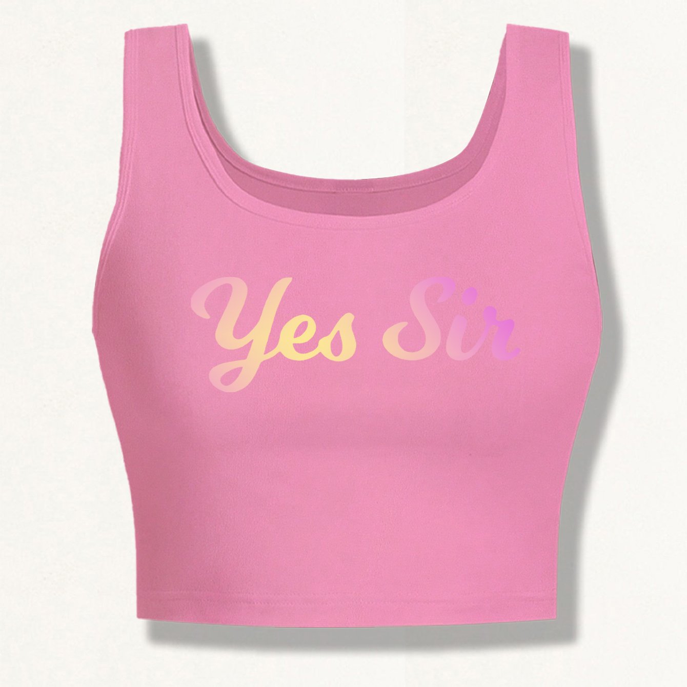 TEMU This Women's Sexy Deep Low Round Neck Sleeveless Cropped Top With Letter Print Is Perfect For Spring And Summer, Ideal For, For , And