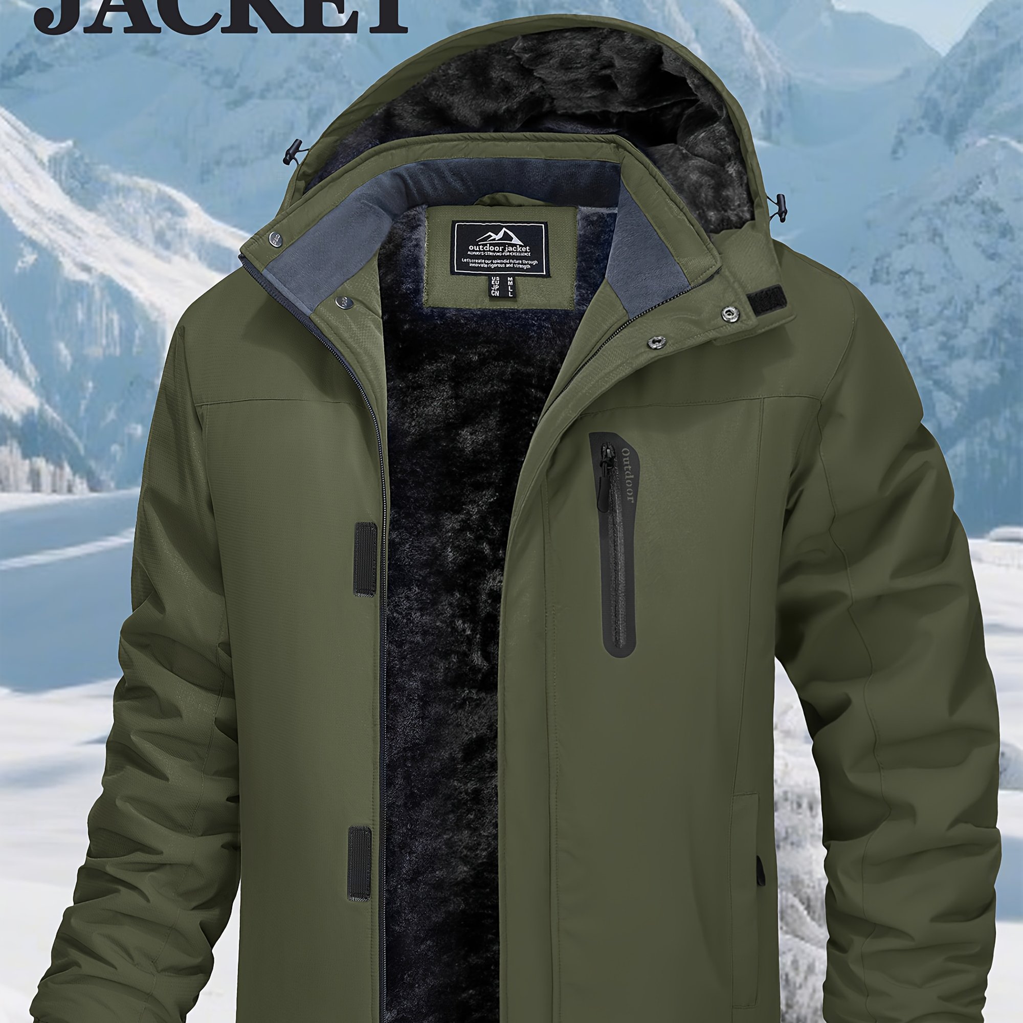 Men's Windproof Fleece Lined Ski Snowboard Jacket