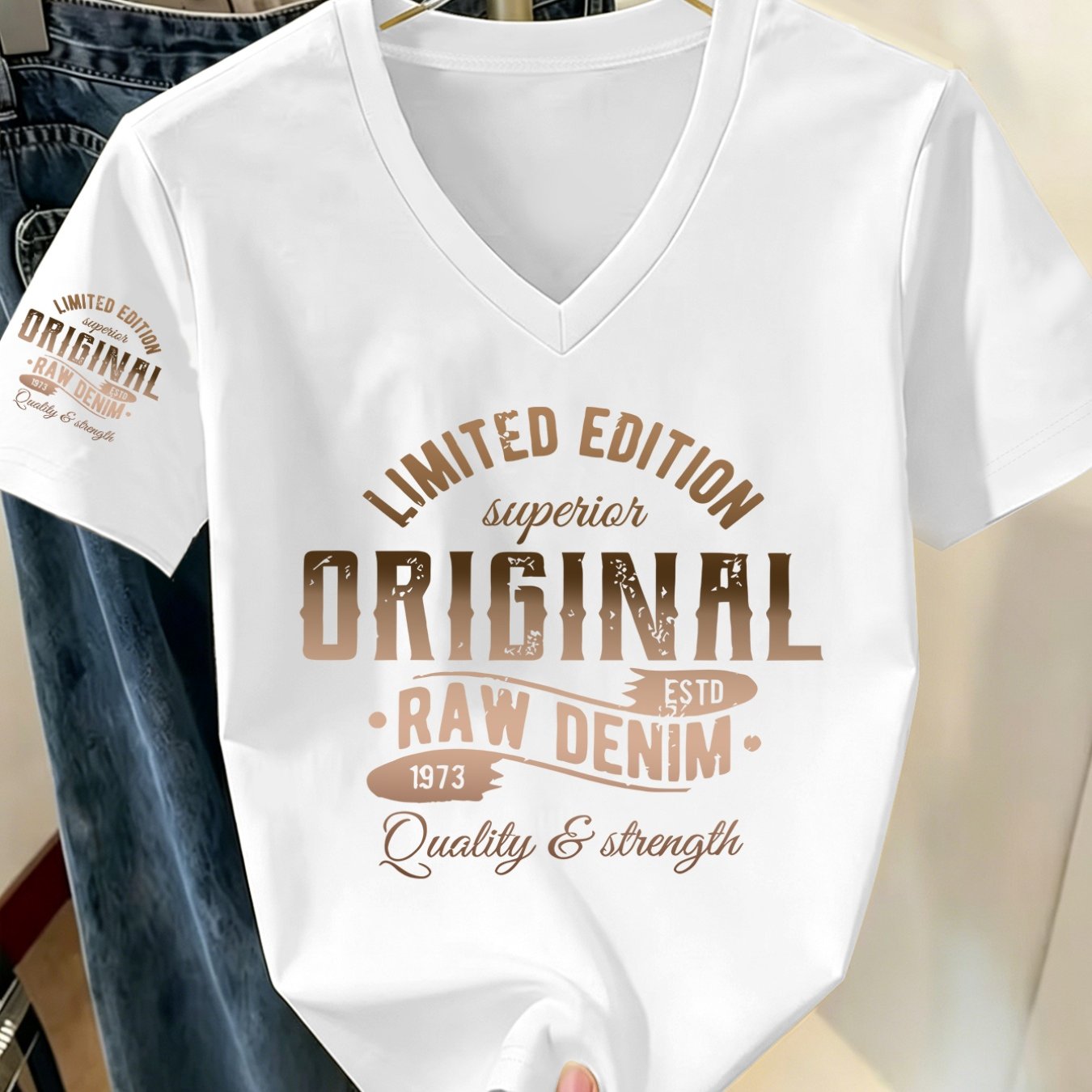 TEMU 1pc Edition V-neck T-shirt Vintage Printed Design Summer New Y2k Style Women's Casual Athletic Wear Single Sleeve Print Elegant Daily Versatile