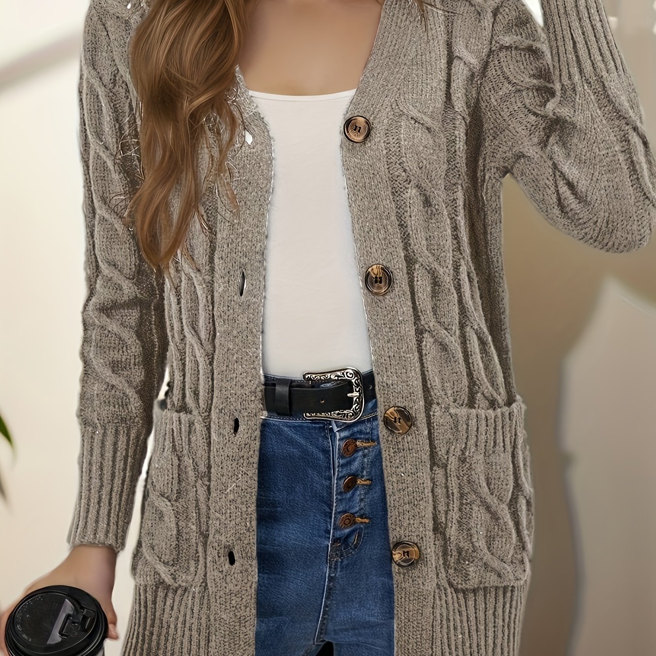 Women's Front-open Cardigan Fashion Button Outerwear