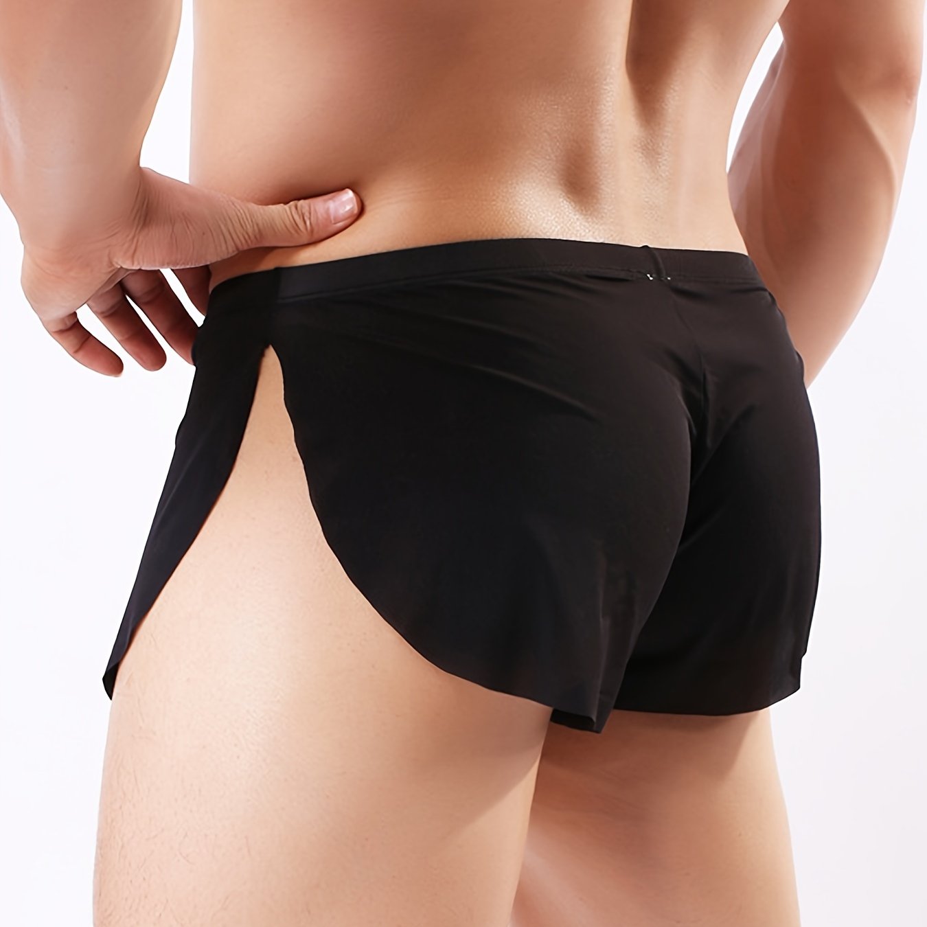 TEMU 1pc Seamless Underwear Men's Fashion Sexy Low Rise Breathable Soft Comfy Stretchy Boxer Brief Shorts, Men's Underwear Arrow Pants, Sports Trunks