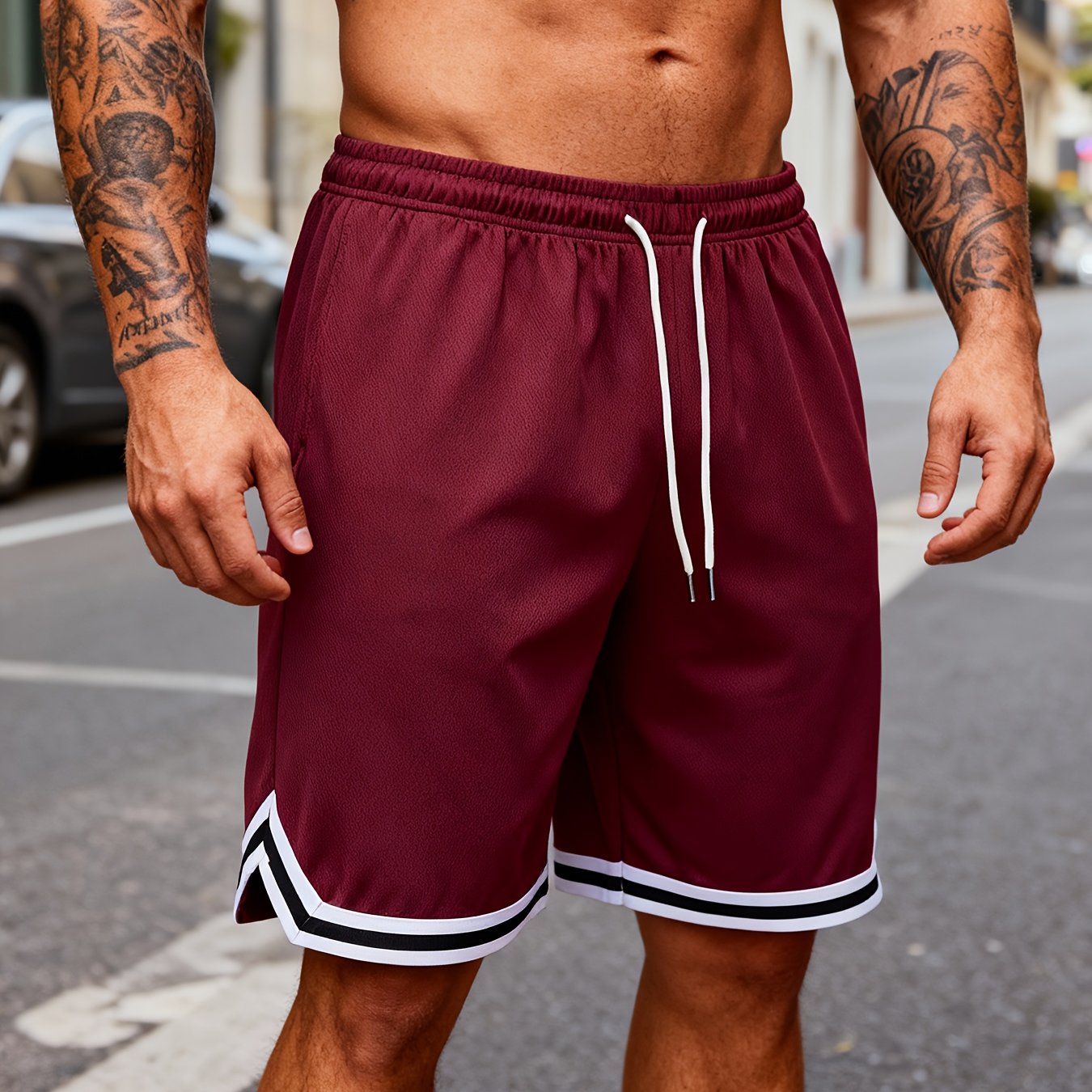 Image of Men's Loose-fitting Basketball Shorts For Casual Fitness And Outdoor Wear
