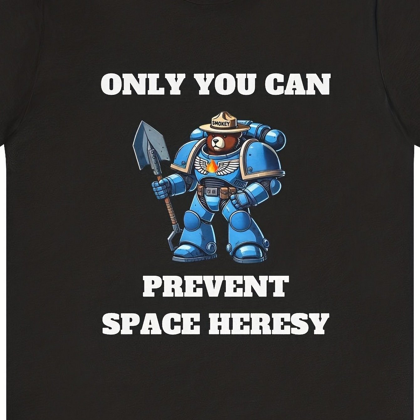 Men's And Women's Space Blue Armored Bear Unisex 100% T-shirt, Soft, All Season Casual Streetwear Essential, All-match All Season Style, Affordable Daily Wear & Perfect Gift For Fans - 180g