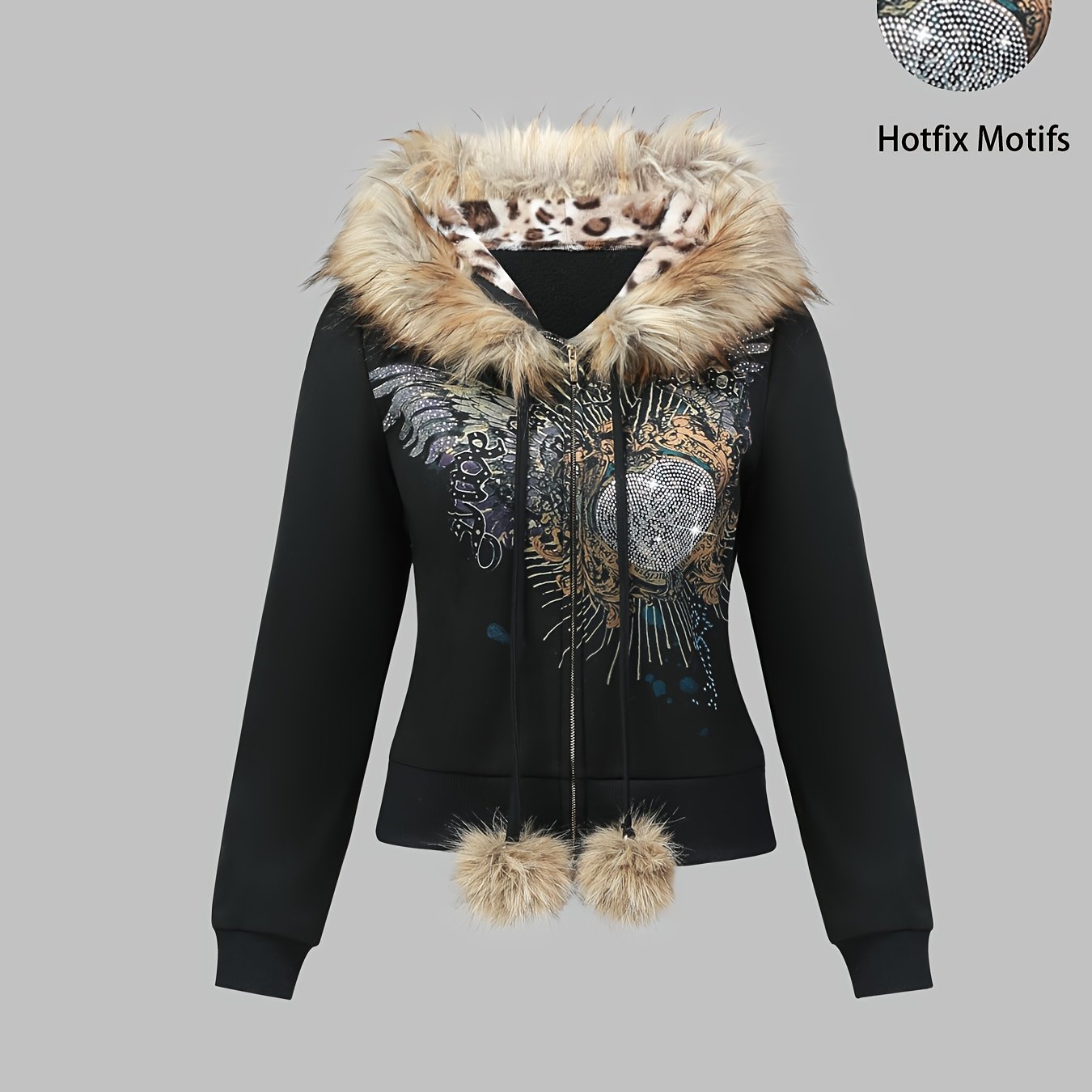 トップス Y2K darkwear leopard fur foodie jacket dark leopard fur - TikTok Shop