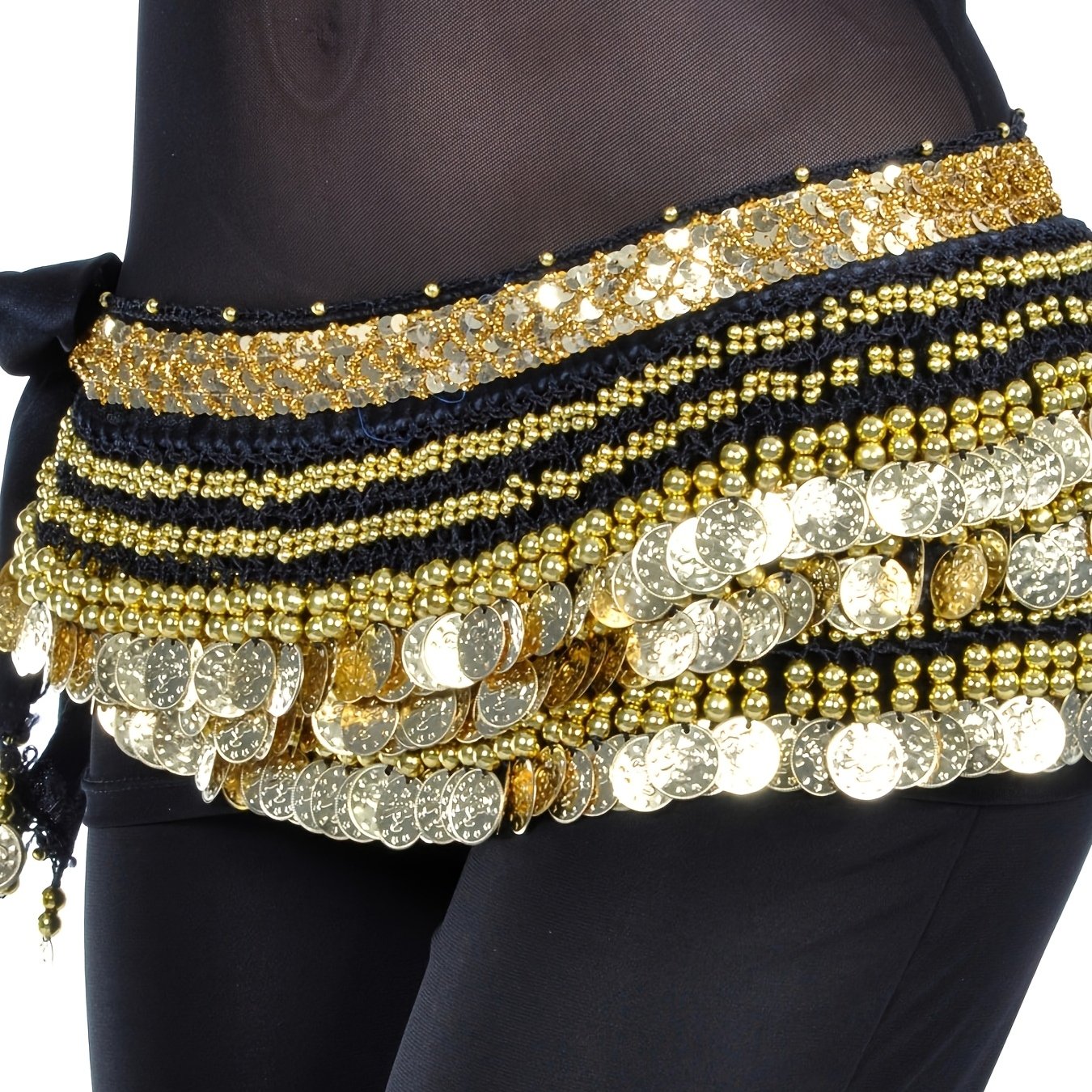 TEMU 1pc Women's Jazz Dance/belly Dance Waist Chain Belt, Dancing Costume Waist Chain Skirt, Exotic Coin Tassels Waist Wrap