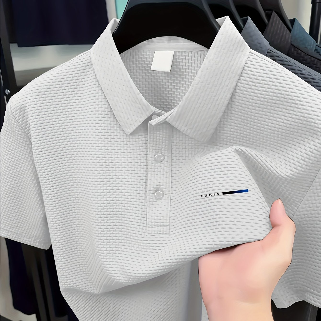 TEMU Large-sized Men's Business Shirt With A Wide Collar, Regular High-end Short-sleeved Shirt, Comfortable, Cool And Breathable, A Must-have For