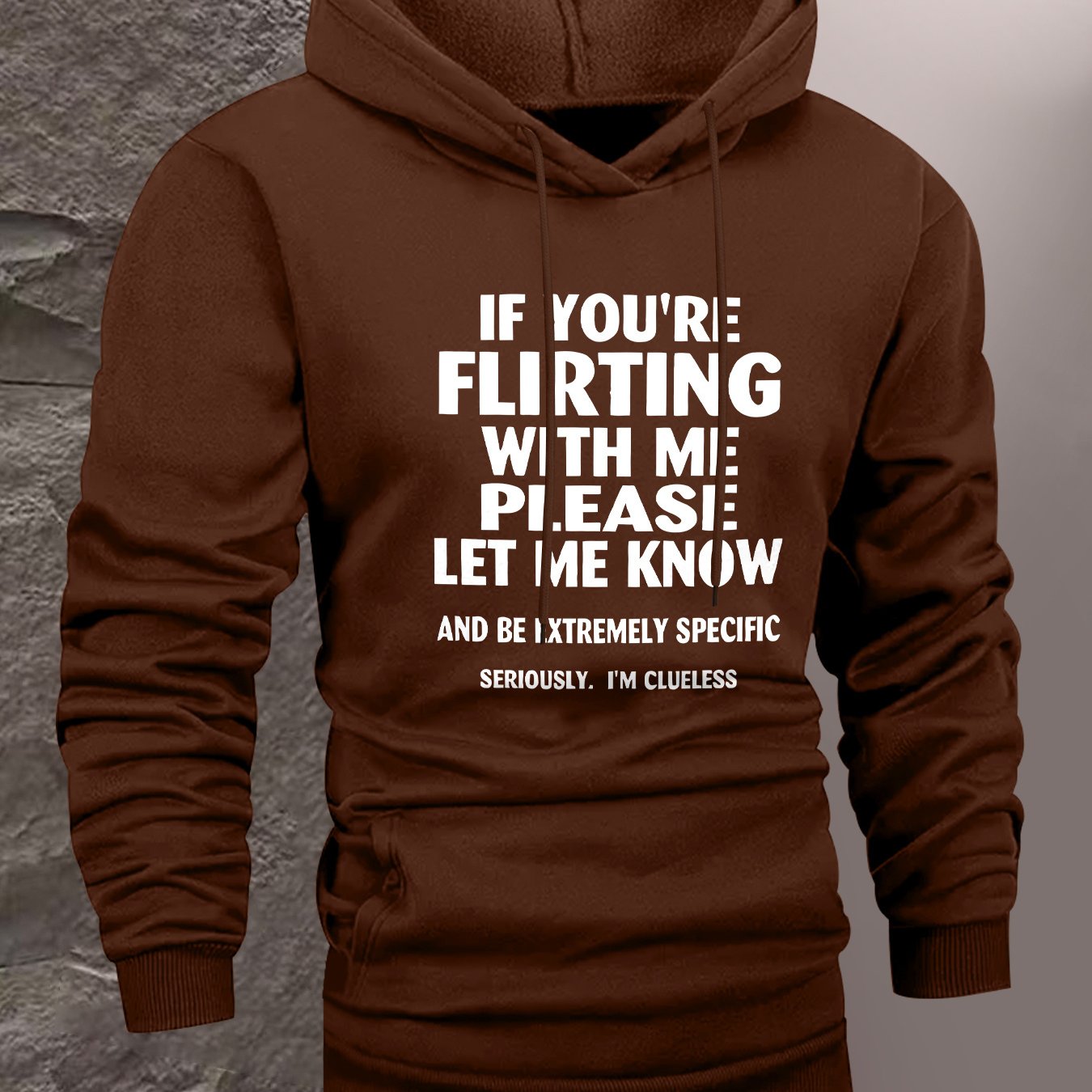 TEMU Men's Hooded Sweatshirt, Casual All-match, Humorous Text Pattern Fashion Trendy Outerwear Home Hoodie Men's Casual Pullover Shirt Hooded
