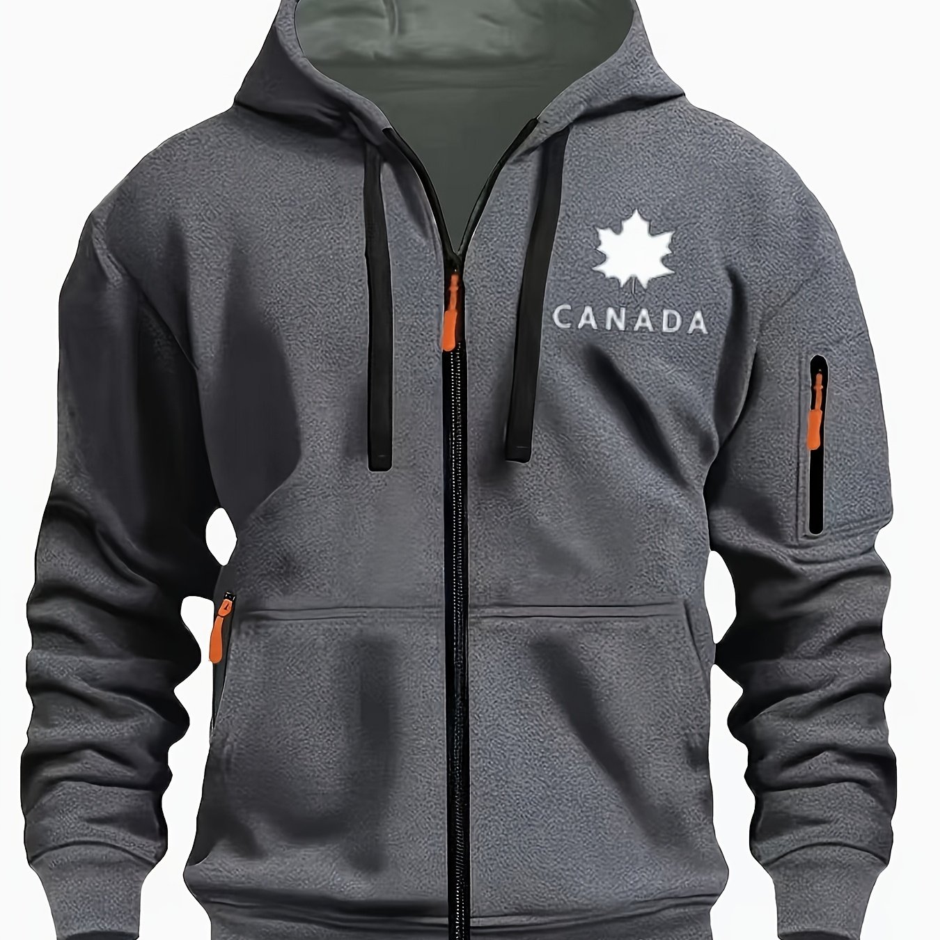 E-shop Neue Herren Kapuzenjacke. Einfarbige Langarm-Jacke mit offener Front, Kapuzenpullover mit , Casual Hoodie mit Druck