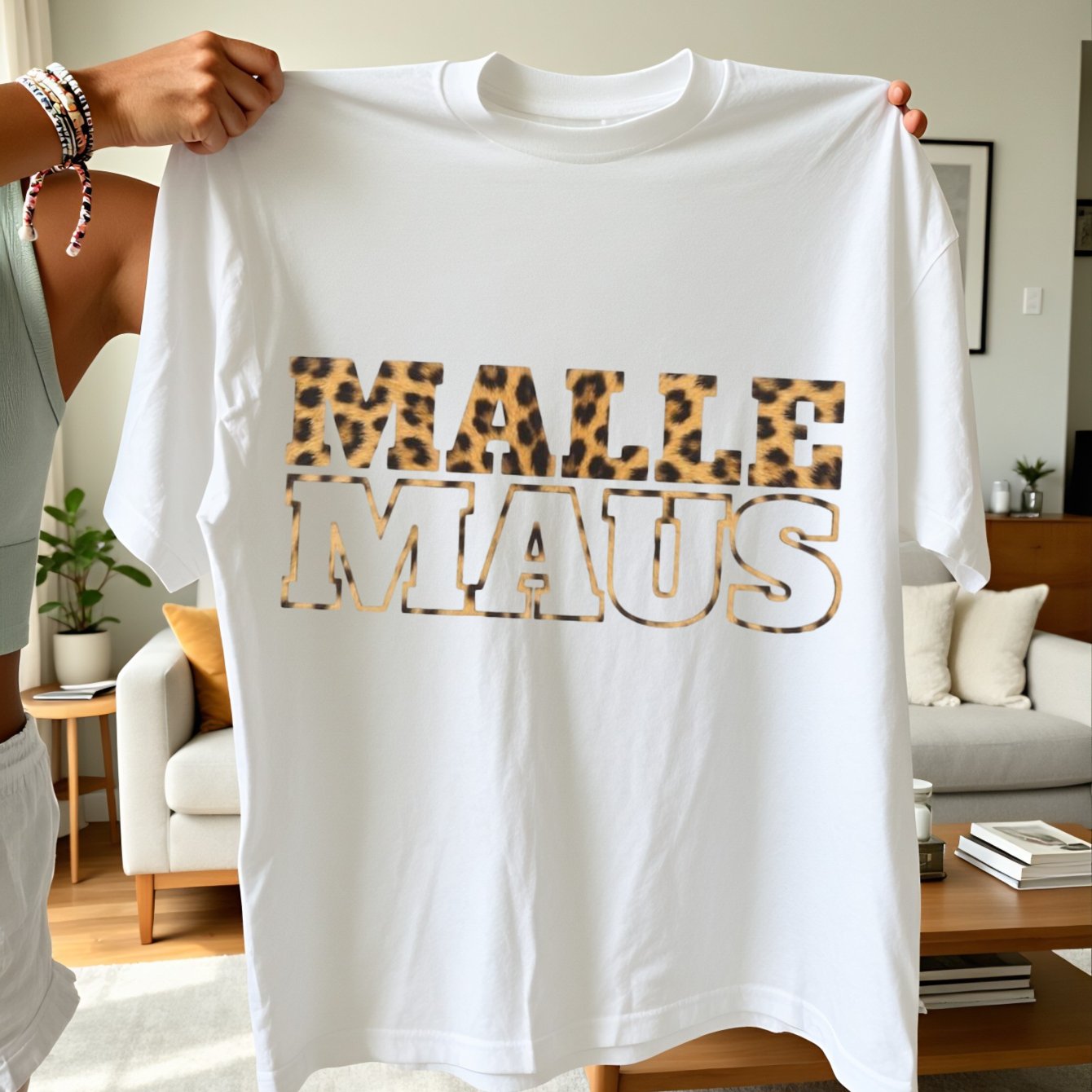 Men's T-shirts Leopard Malle Maus Text Graphic T-shirt Animal Print White Tee For Party Fans