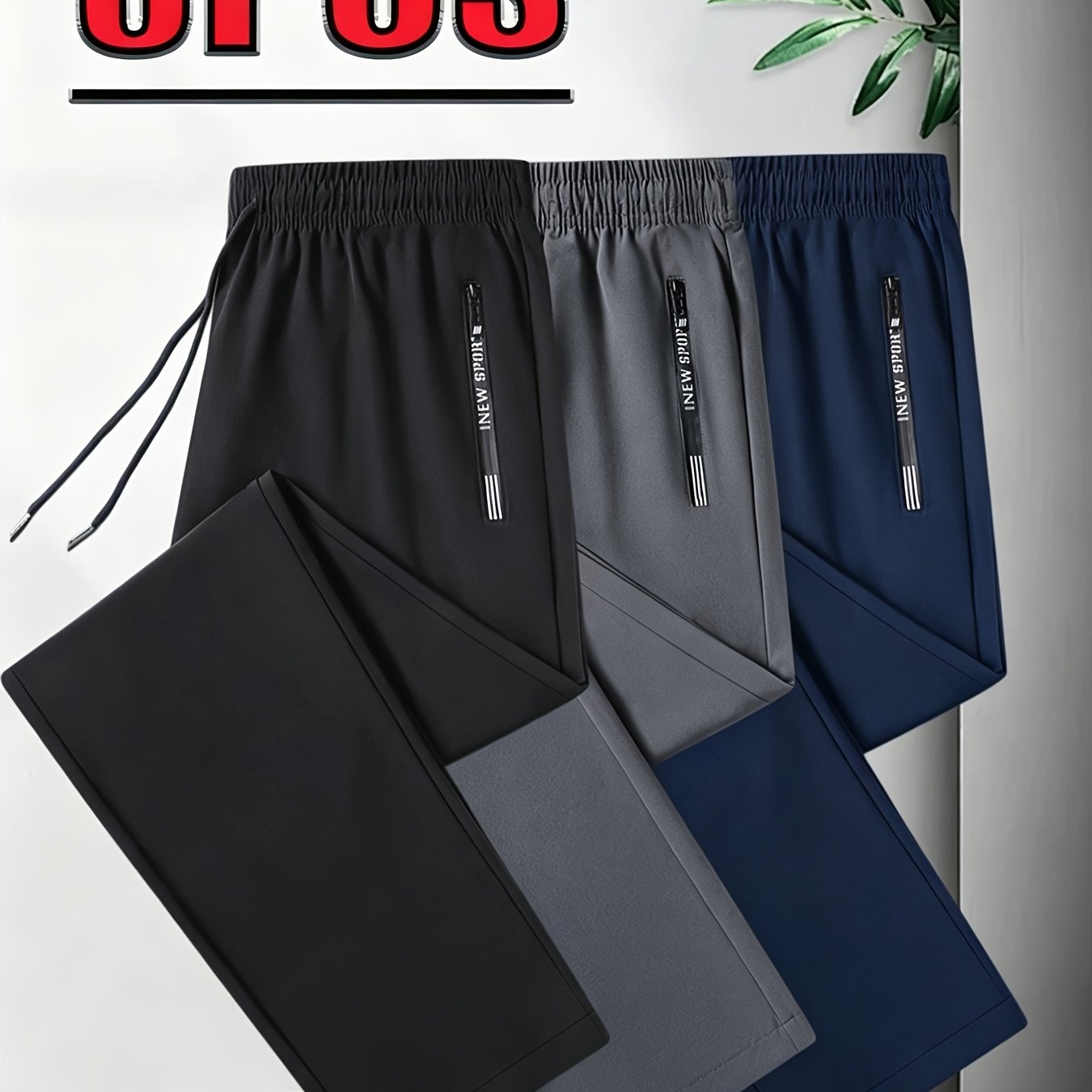 TEMU Trousers For Men High Quality | 3pcs Men's Fashionable Comfortable Stretch Pants, Casual Sweatpants For Men, Essential For Outdoor Sports And