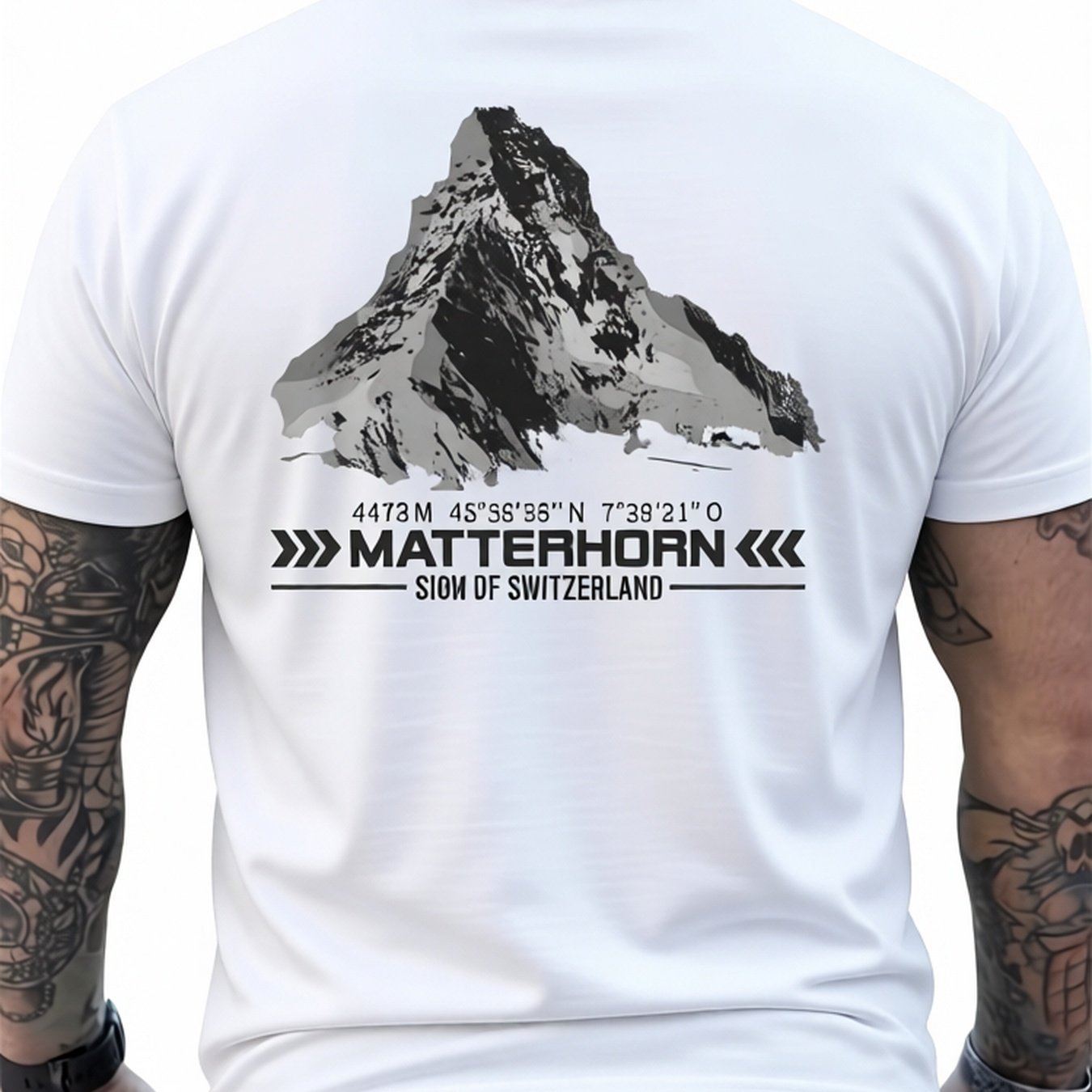 Matterhorn Zermatt Hiking Adventure Mountains Back Print T-shirt - Gift Idea