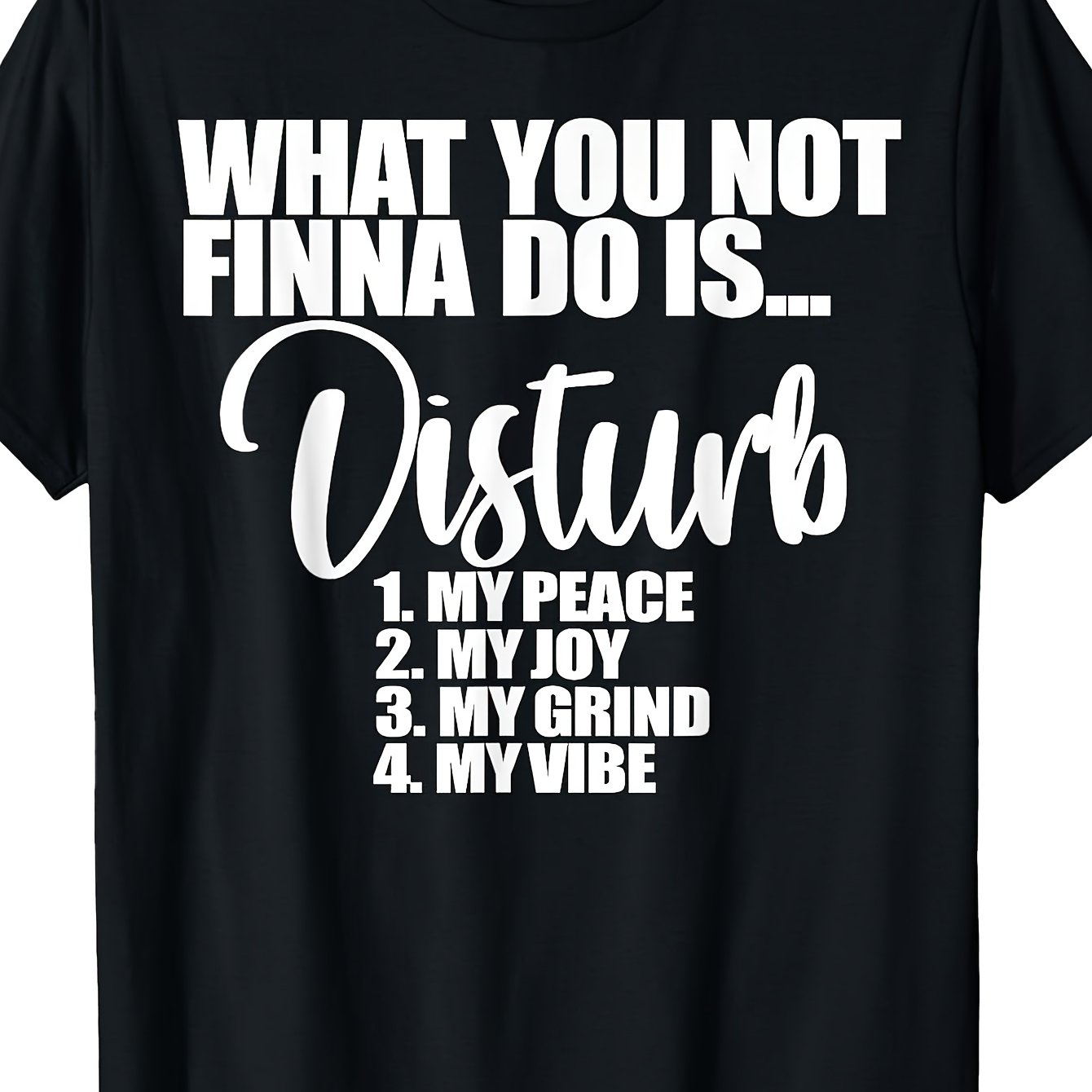 Women's "do Not Disturb /happiness/combat" T-shirt - Vintage Slogan Short Sleeve Round Neck Top With Statement Print, Casual Casual Attire Suitable For , Machine Washable Blunt Warning